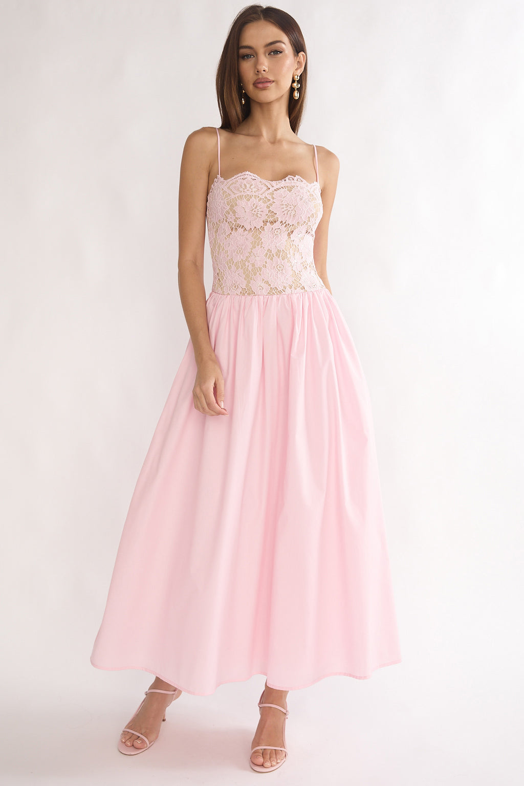 She's A Lady Lace Bodice Maxi Dress Pink by Selfie Leslie Australia