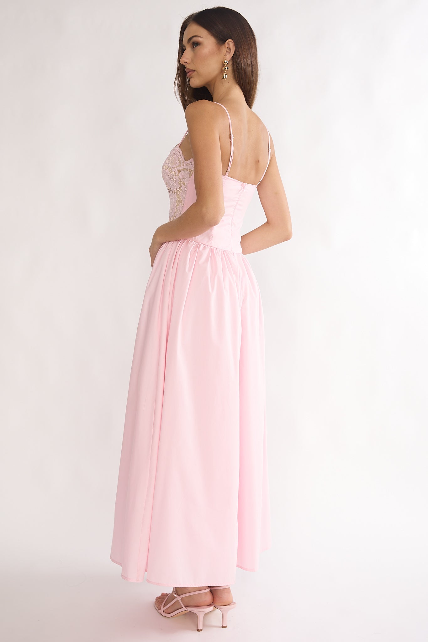 She's A Lady Lace Bodice Maxi Dress Pink by Selfie Leslie Australia