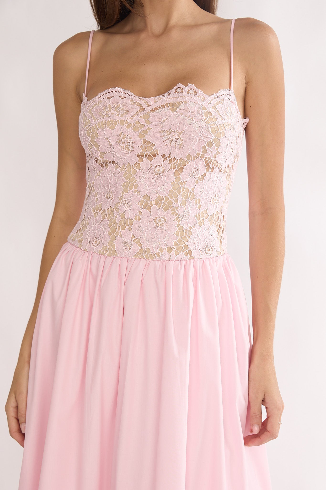 She's A Lady Lace Bodice Maxi Dress Pink by Selfie Leslie Australia