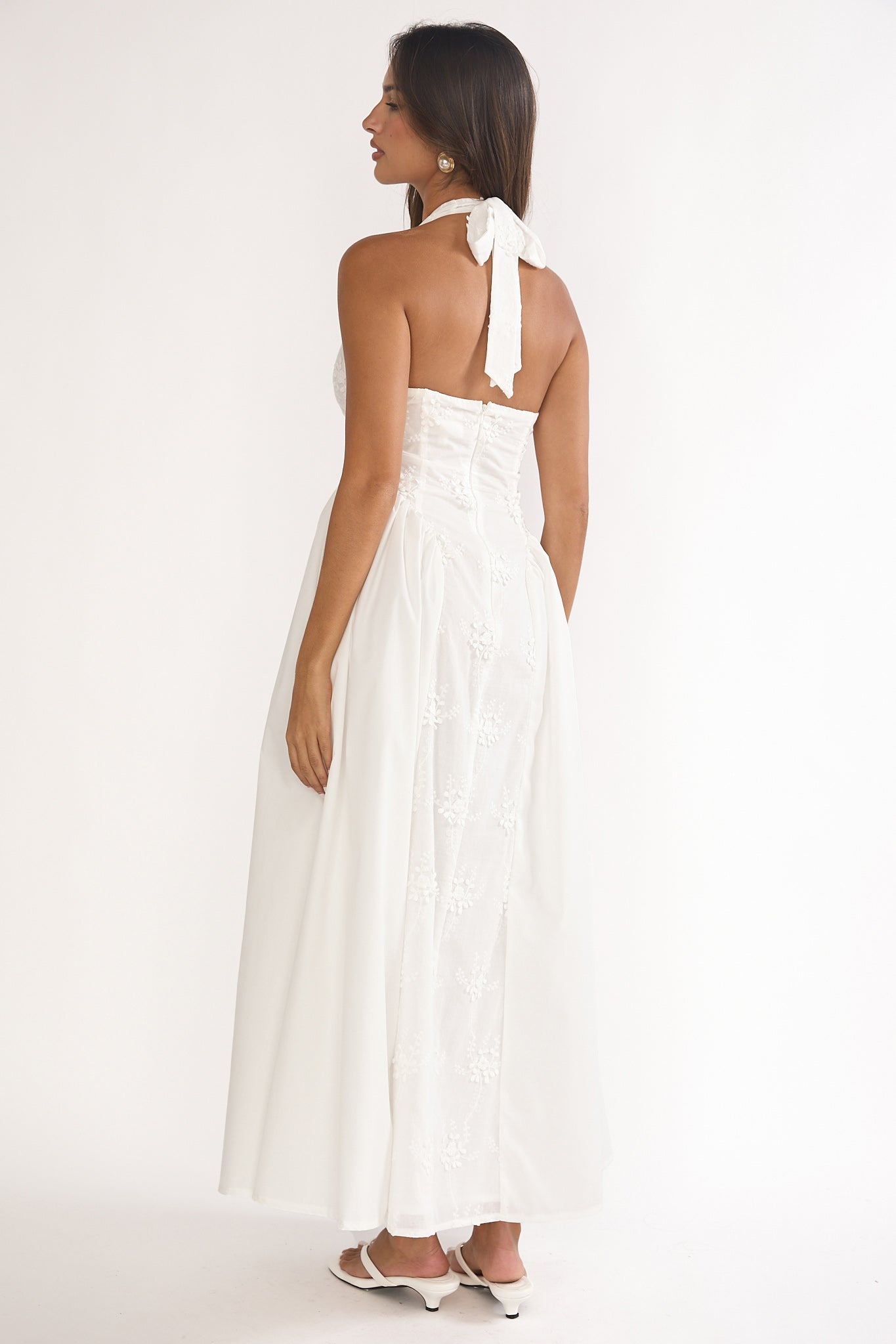 Talirosa Embroidered Halterneck Maxi Dress White by Selfie Leslie Australia