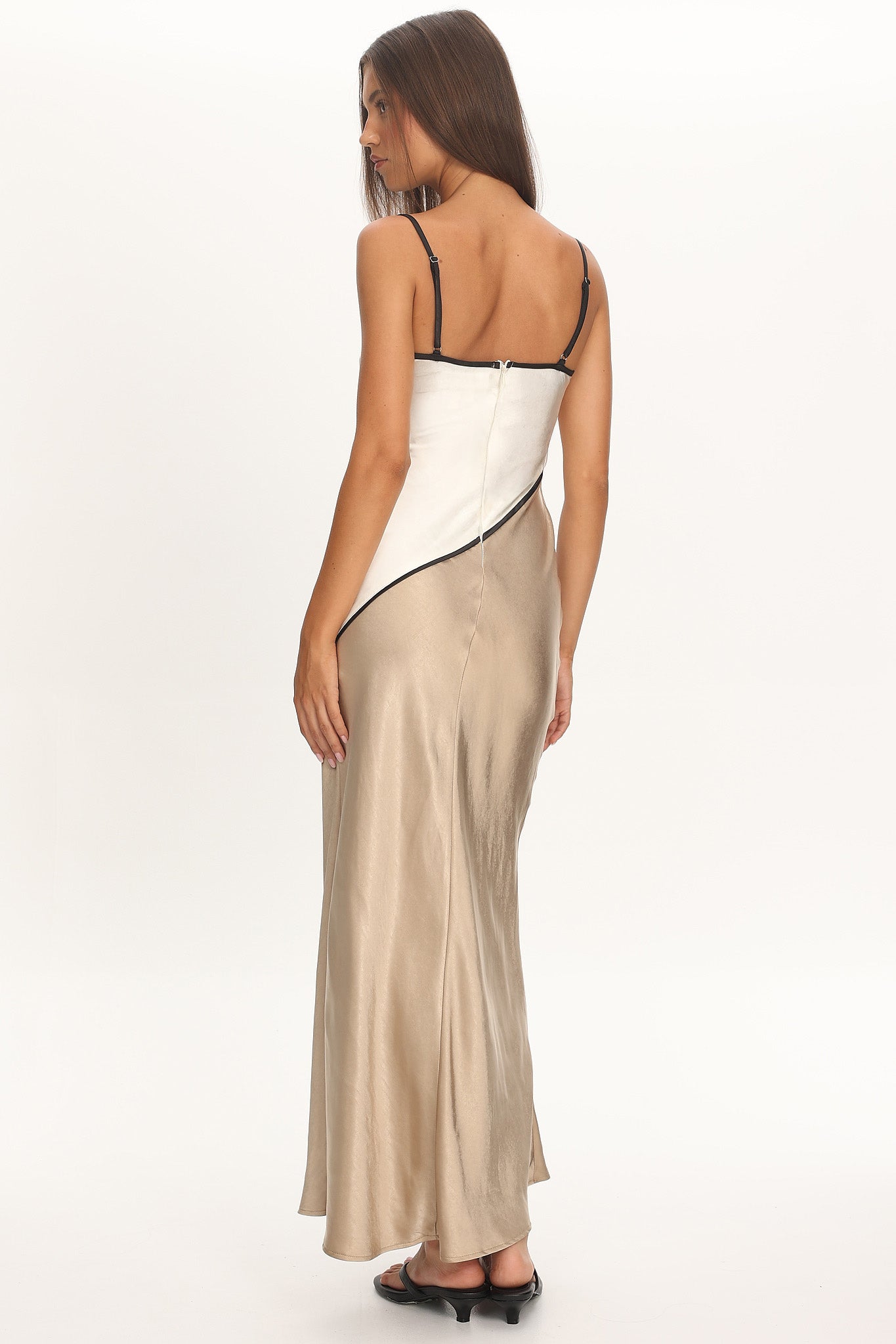 Amarante Cowl Bust Maxi Dress Contrast Oyster by Selfie Leslie Australia