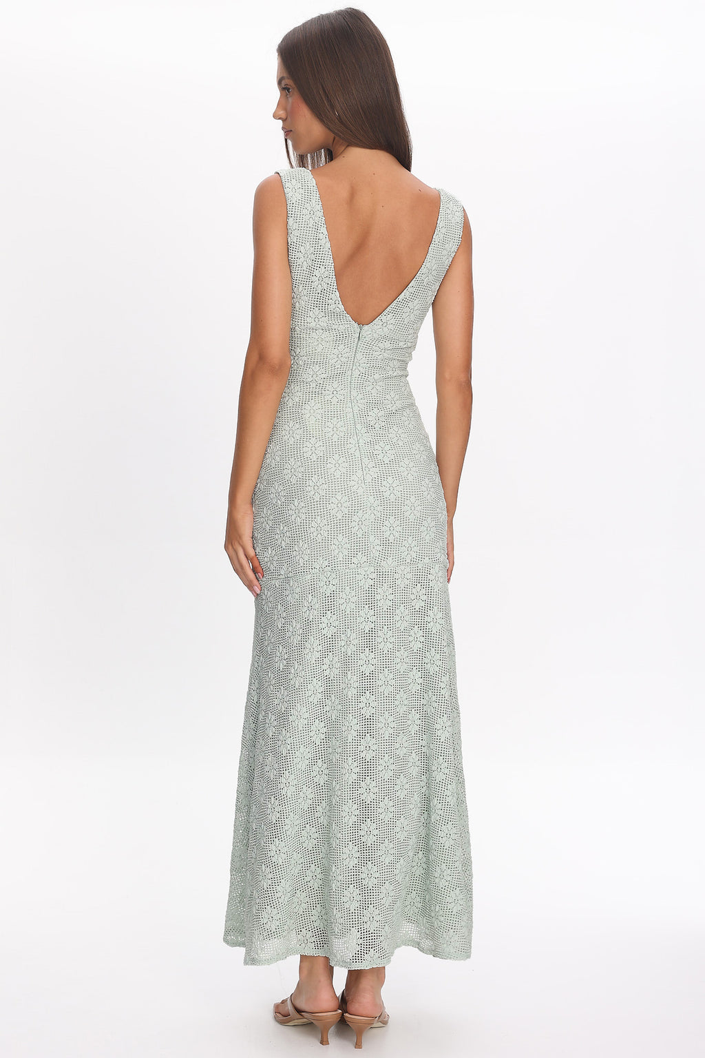 Sunshine Girl Crochet Maxi Dress Sage by Selfie Leslie Australia