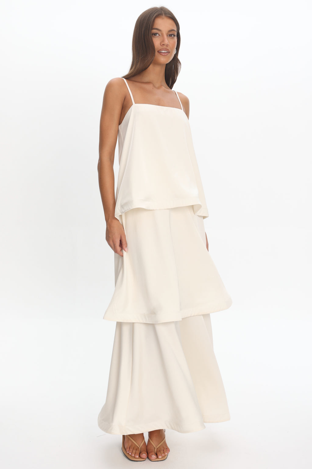 Morning Ray Layered Maxi Dress Ivory by Selfie Leslie Australia