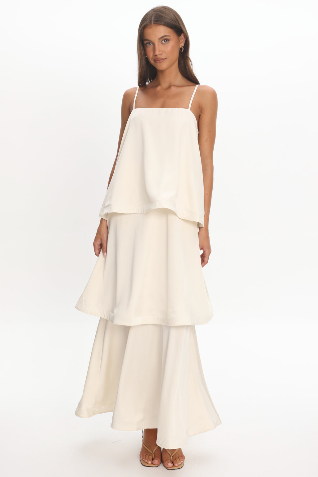 Morning Ray Layered Maxi Dress Ivory by Selfie Leslie Australia