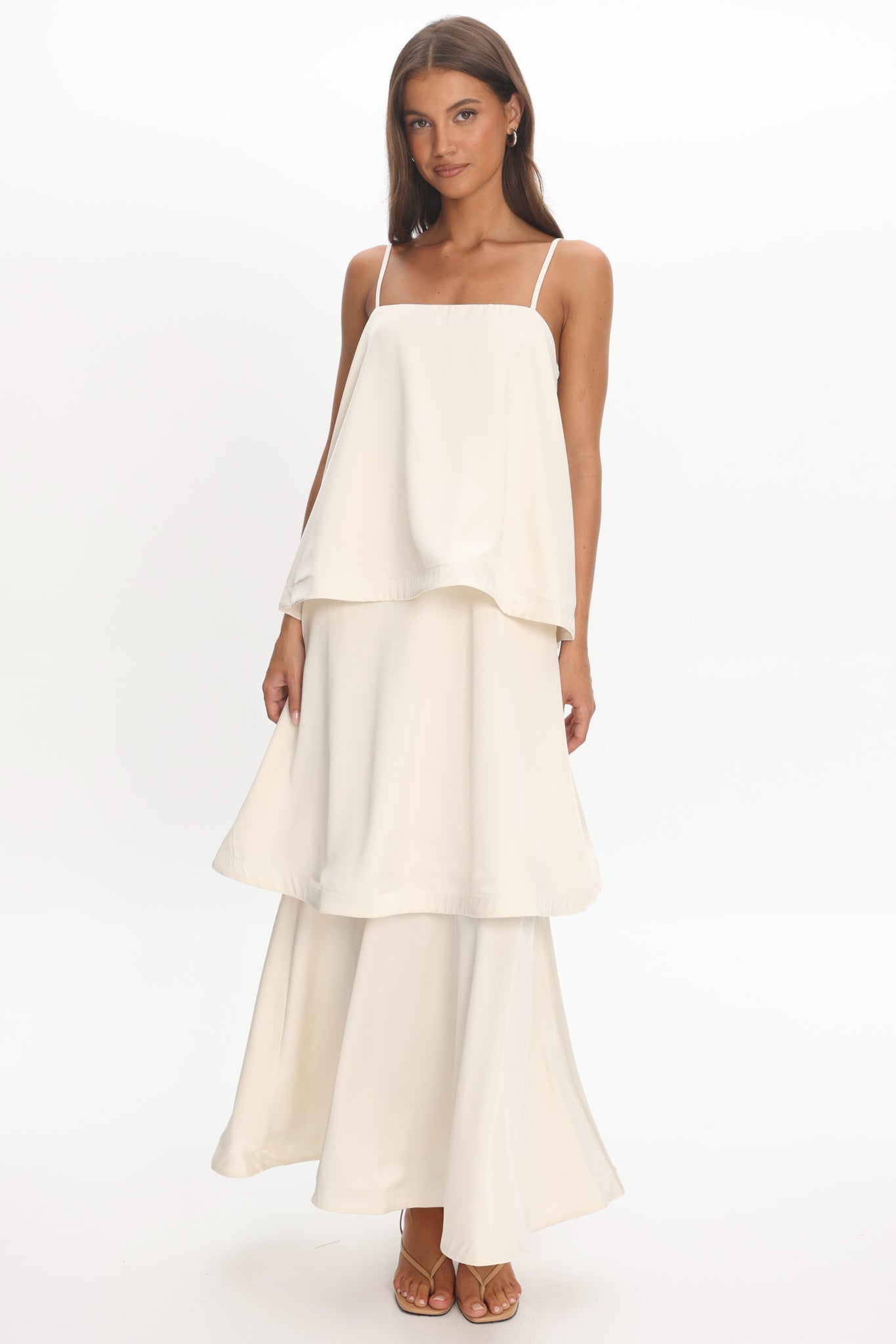 Morning Ray Layered Maxi Dress Ivory by Selfie Leslie Australia