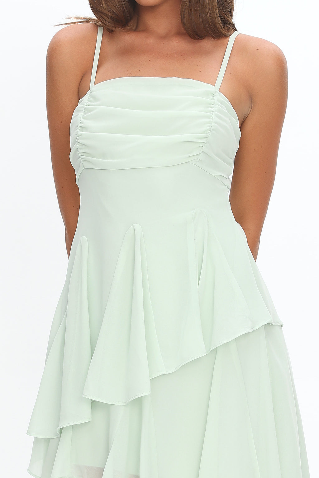Skylah Asymmetric Hem Mini Dress Mint by Selfie Leslie Australia