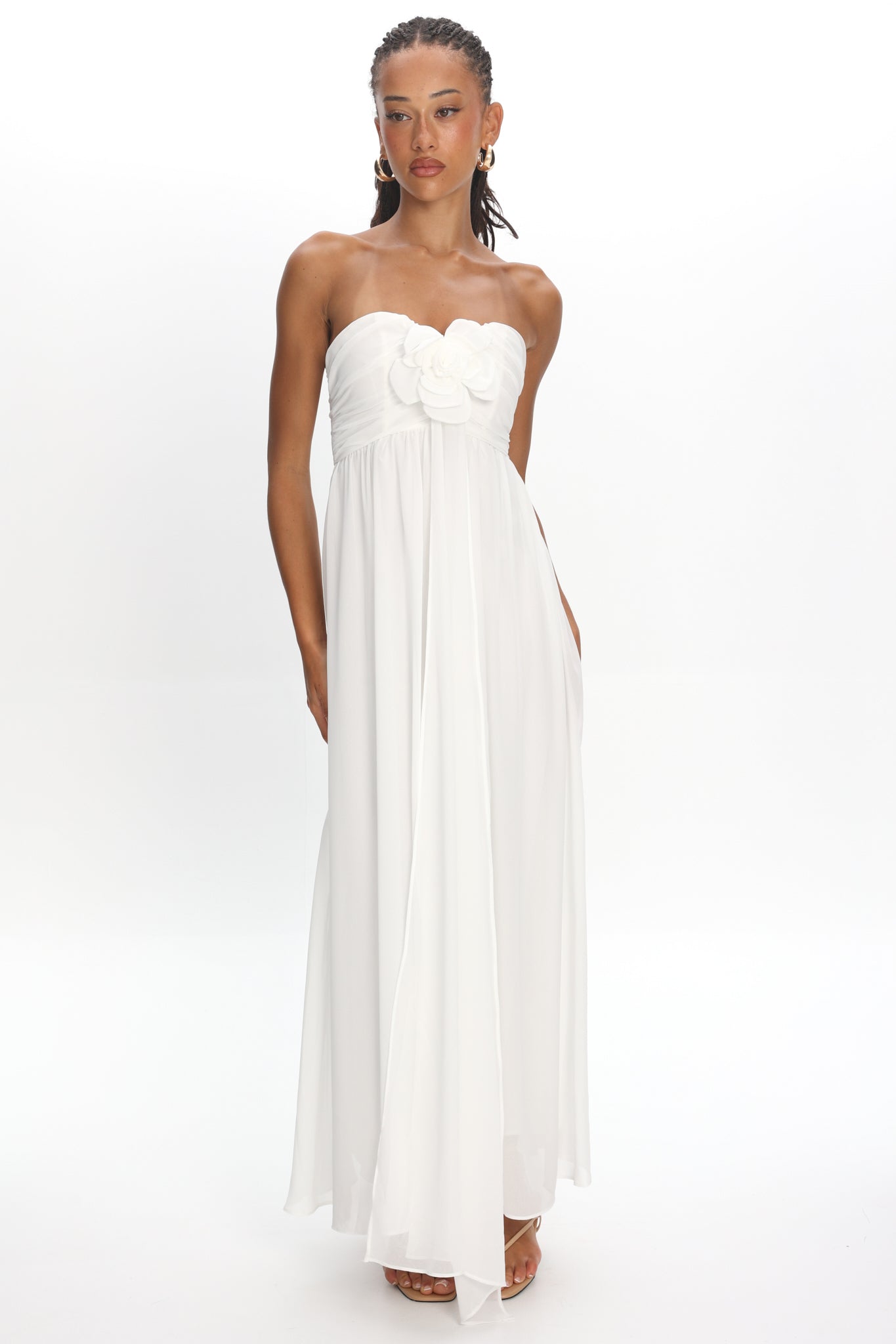 Sylvi Embellished Bust Maxi Dress Oyster by Selfie Leslie Australia