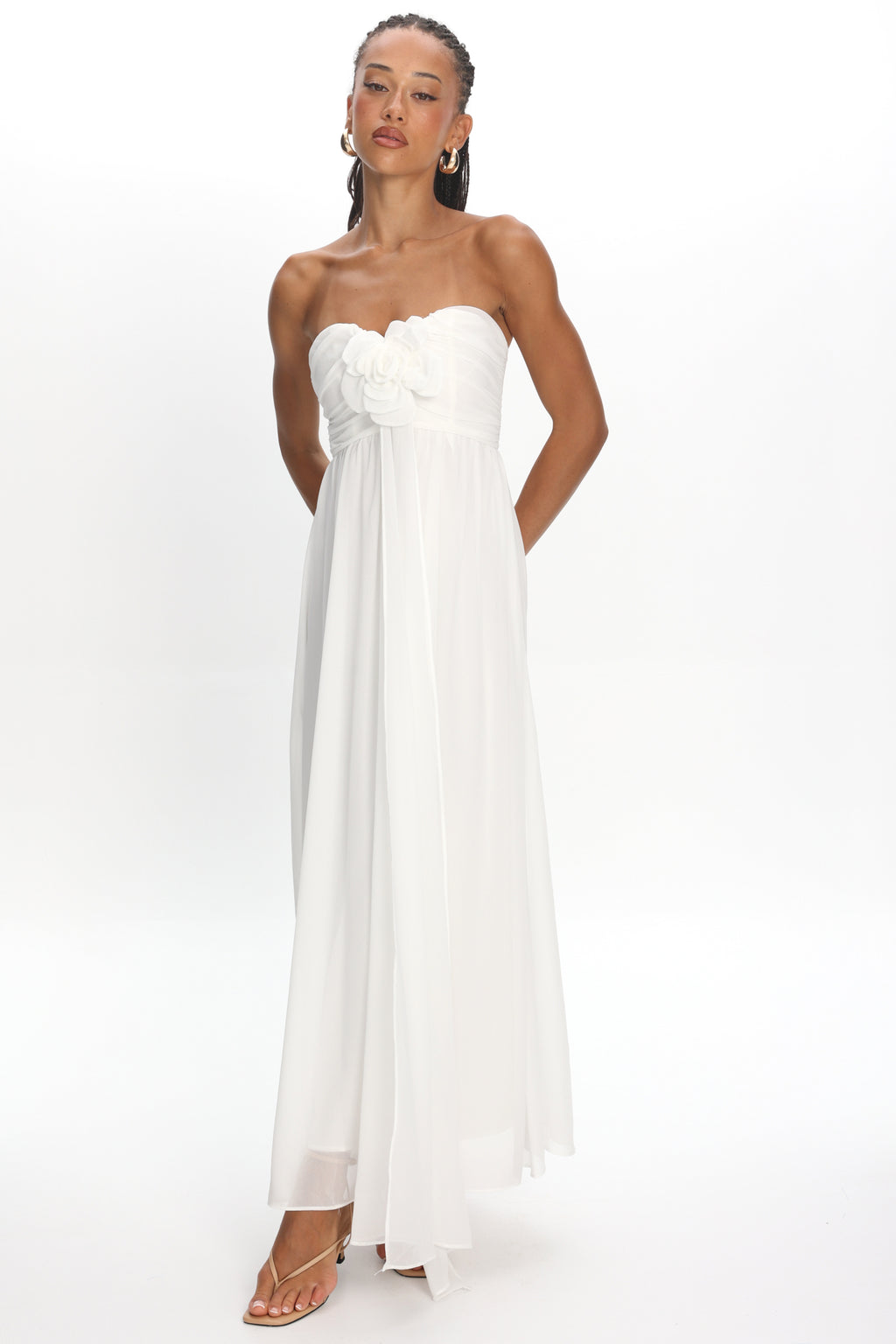 Sylvi Embellished Bust Maxi Dress Oyster by Selfie Leslie Australia