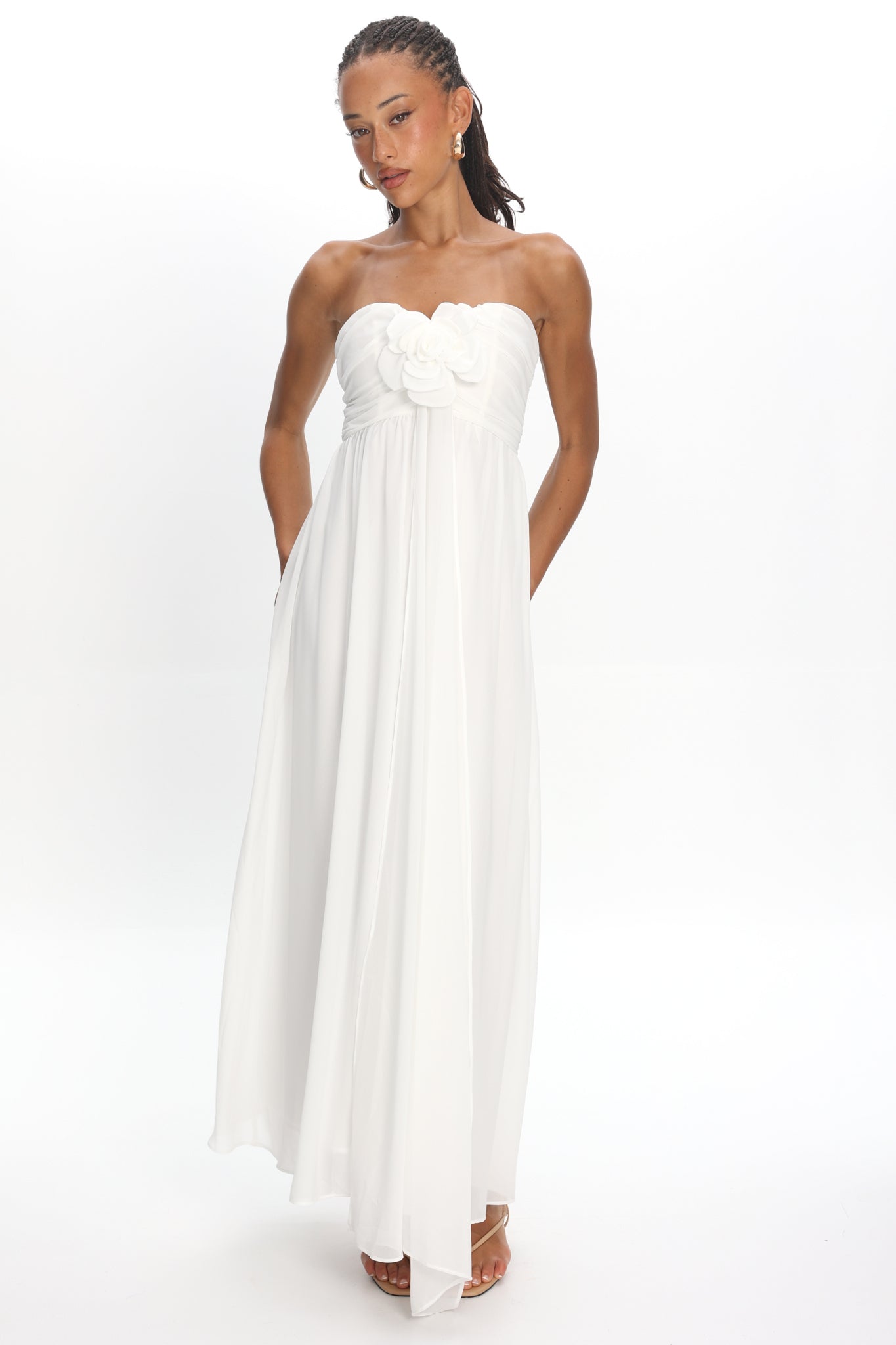 Sylvi Embellished Bust Maxi Dress Oyster by Selfie Leslie Australia