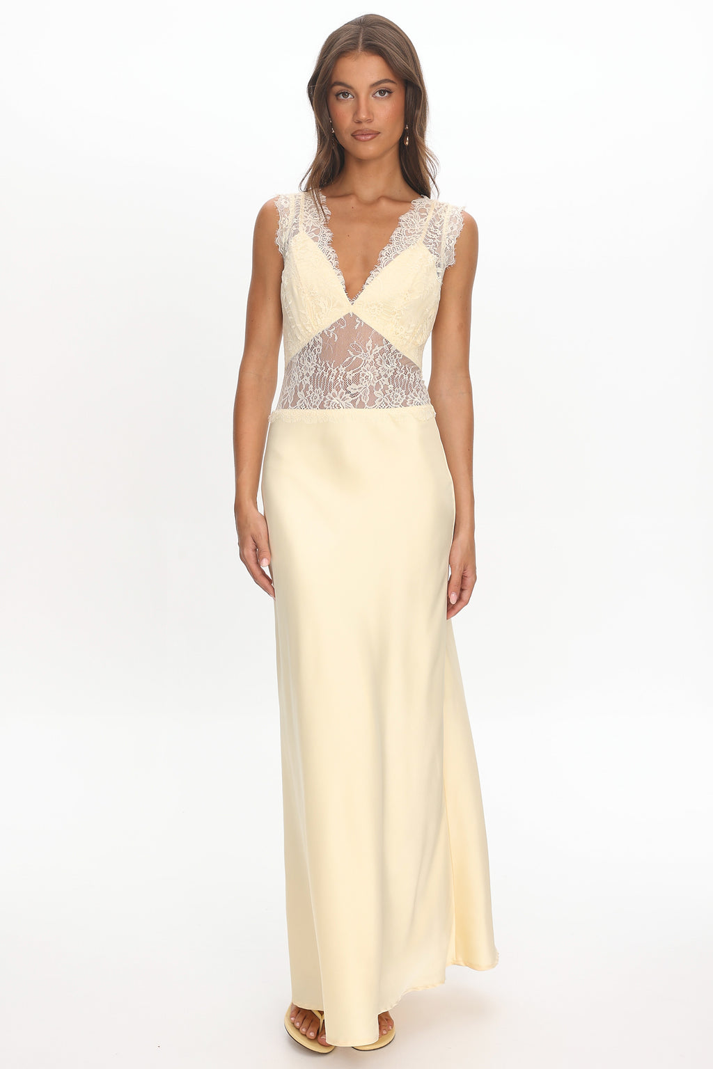 Alessa Lace Bodice Maxi Dress Butter by Selfie Leslie Australia