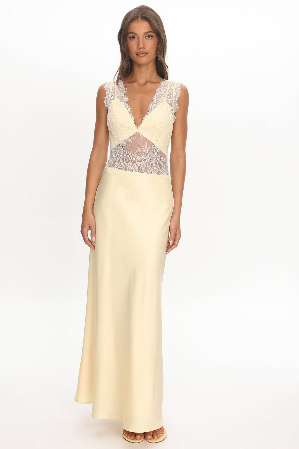 Alessa Lace Bodice Maxi Dress Butter by Selfie Leslie Australia