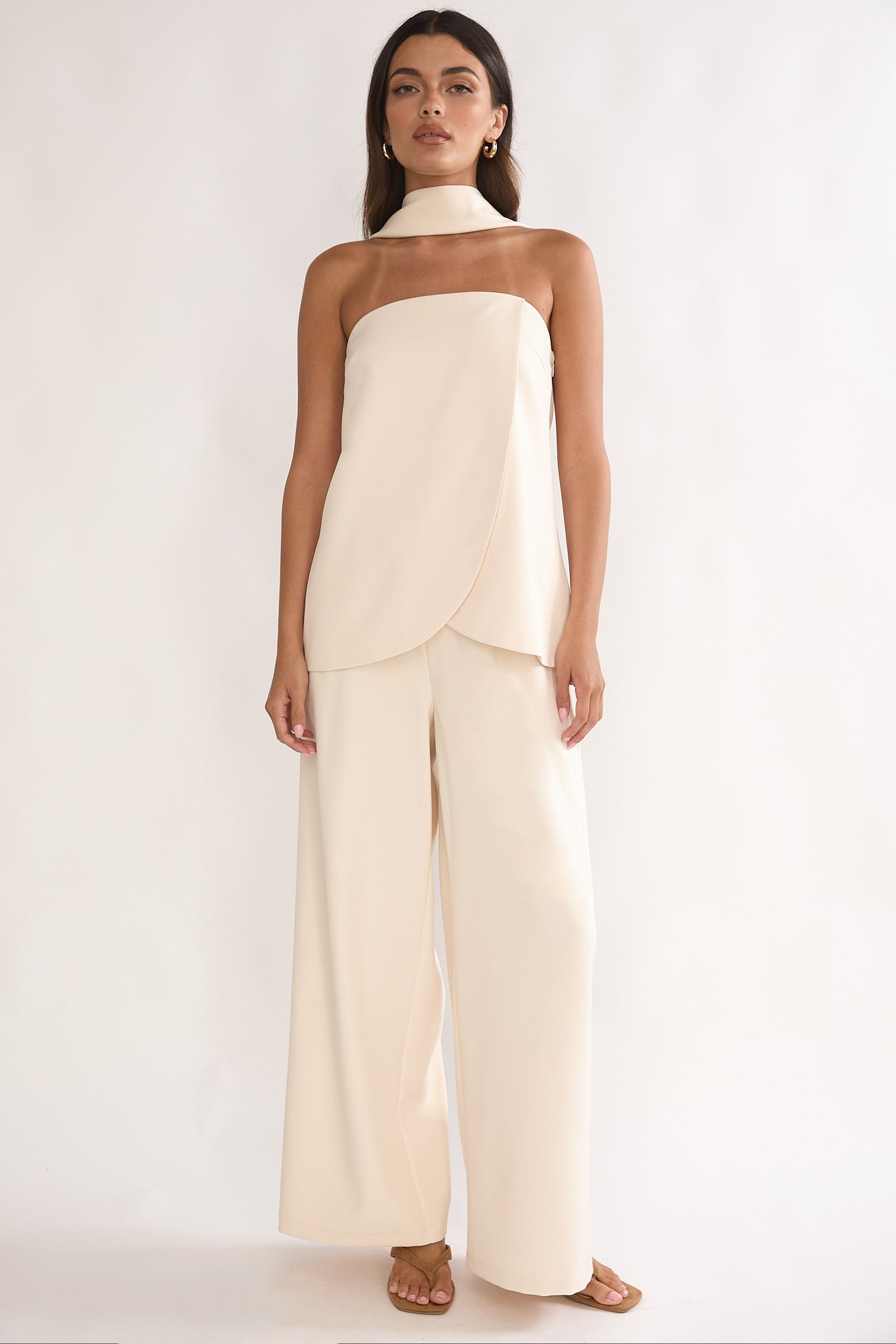 Florene Strapless Split Scarf Pants Vanilla by Selfie Leslie Australia