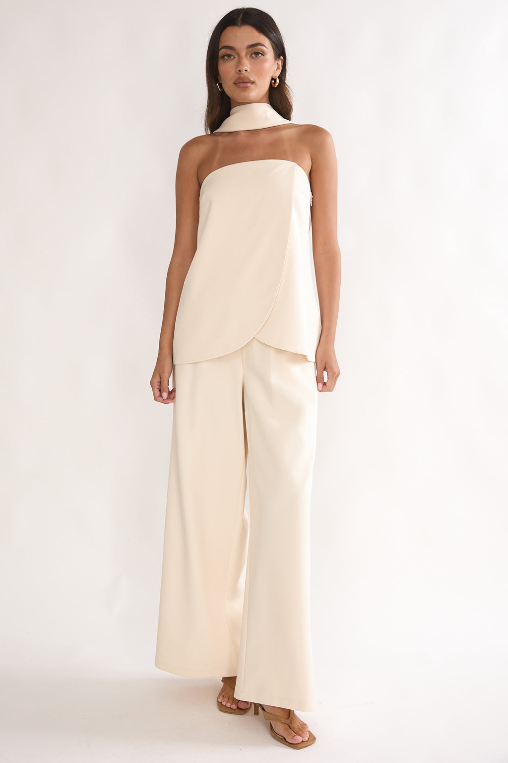 Florene Strapless Split Scarf Pants Vanilla by Selfie Leslie Australia
