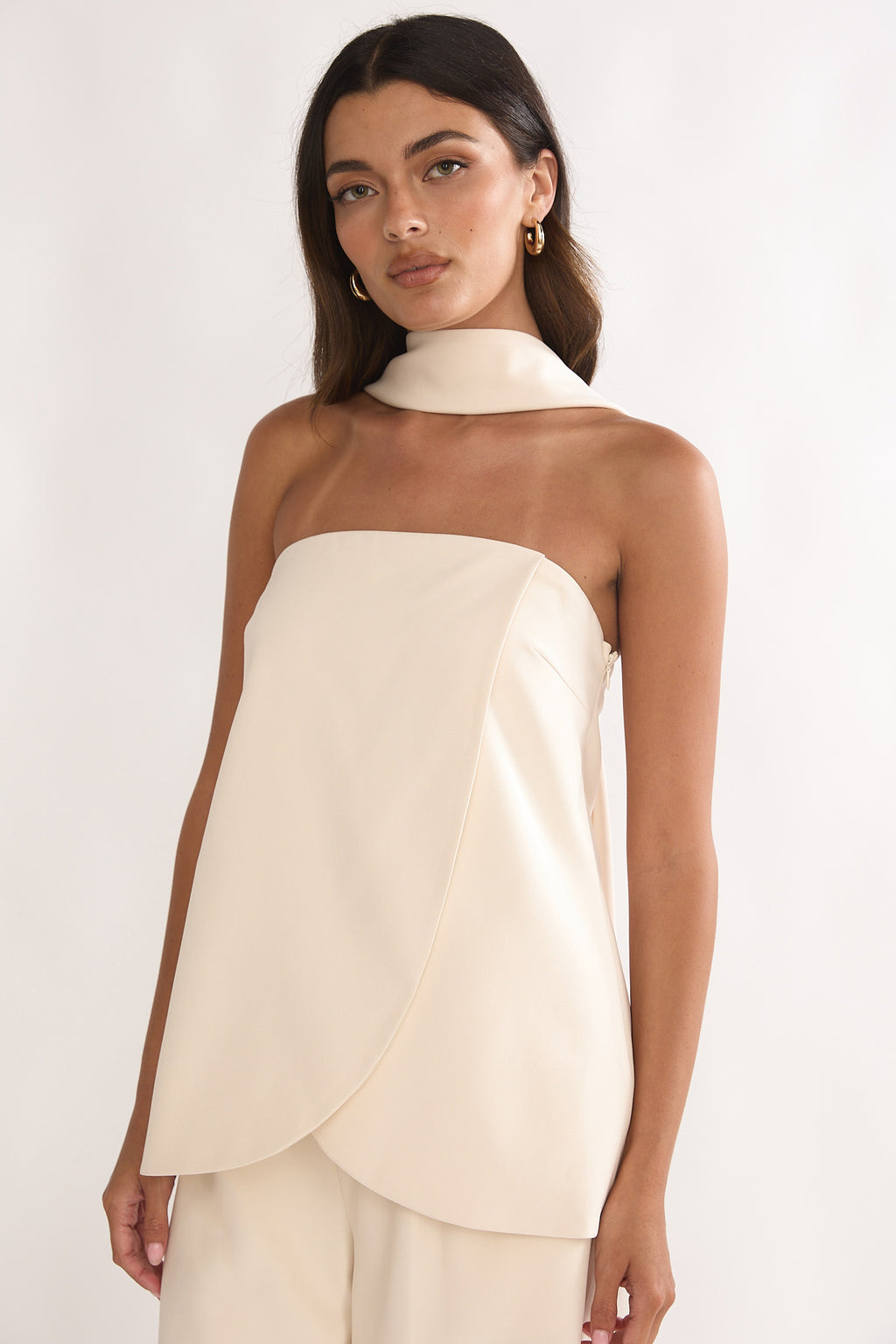 Florene Strapless Split Scarf Top Vanilla by Selfie Leslie Australia
