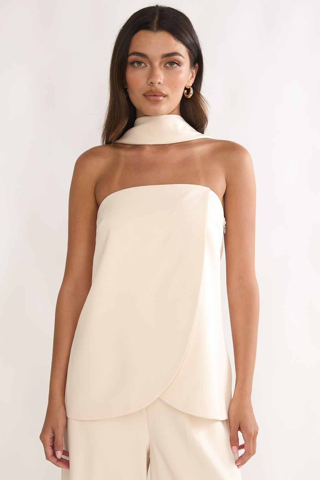 Florene Strapless Split Scarf Top Vanilla by Selfie Leslie Australia