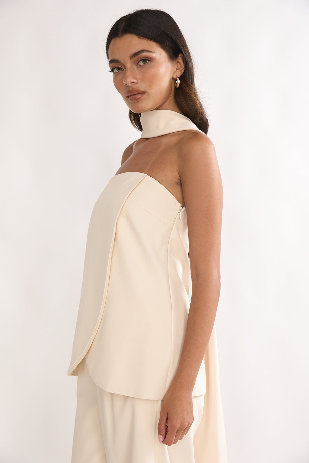Florene Strapless Split Scarf Top Vanilla by Selfie Leslie Australia