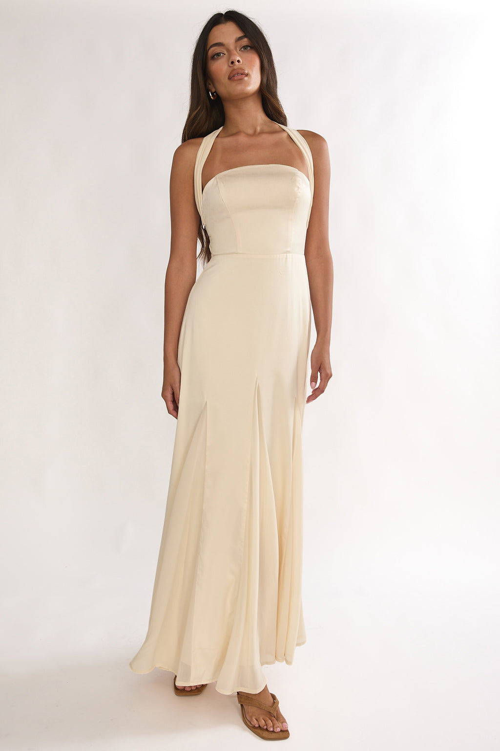 Loro Godet Hem Maxi Dress Butter by Selfie Leslie Australia