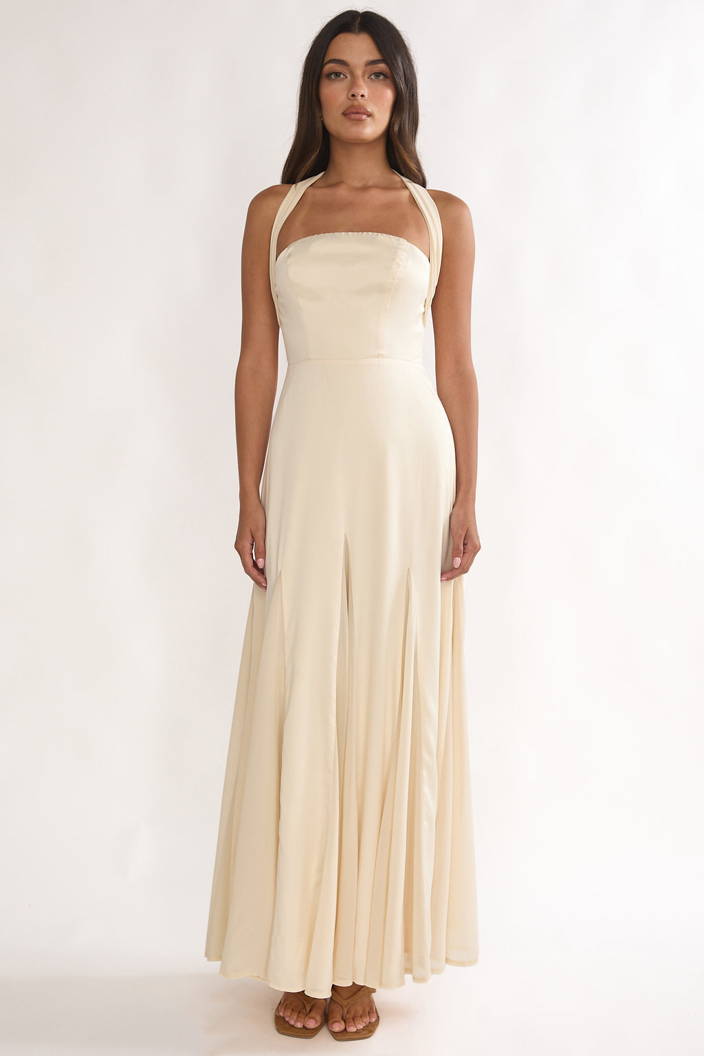 Loro Godet Hem Maxi Dress Butter by Selfie Leslie Australia