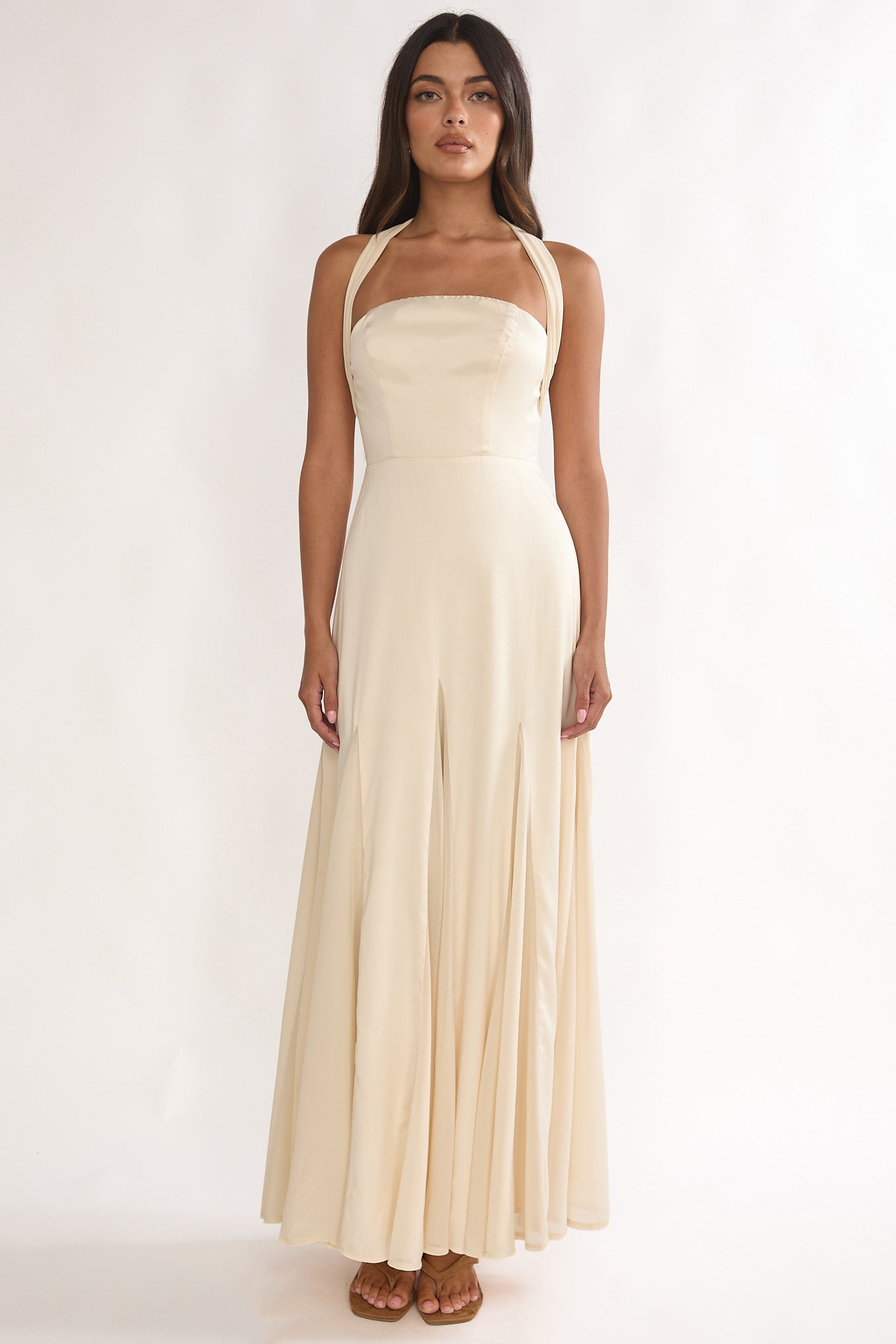 Loro Godet Hem Maxi Dress Butter by Selfie Leslie Australia