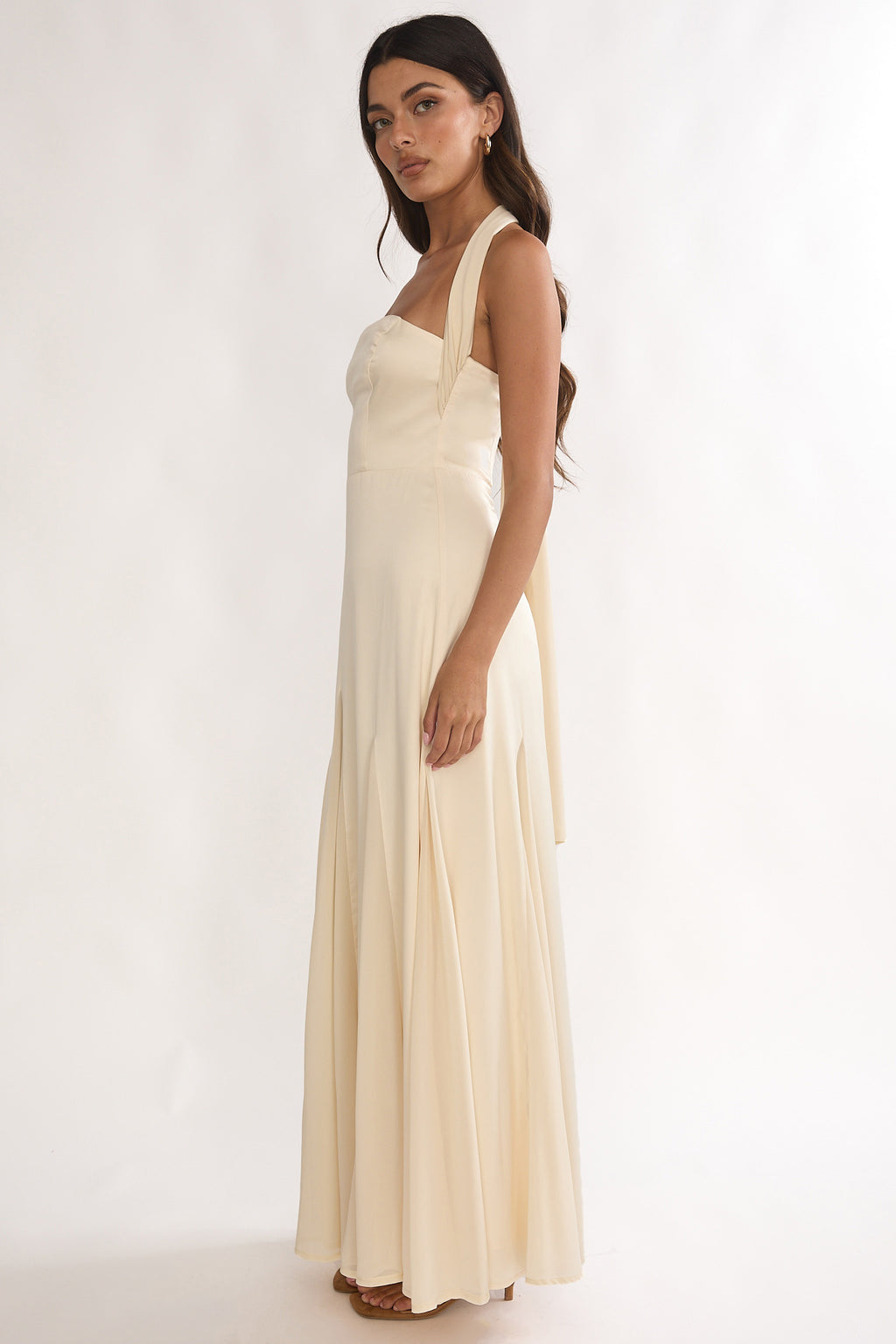 Loro Godet Hem Maxi Dress Butter by Selfie Leslie Australia