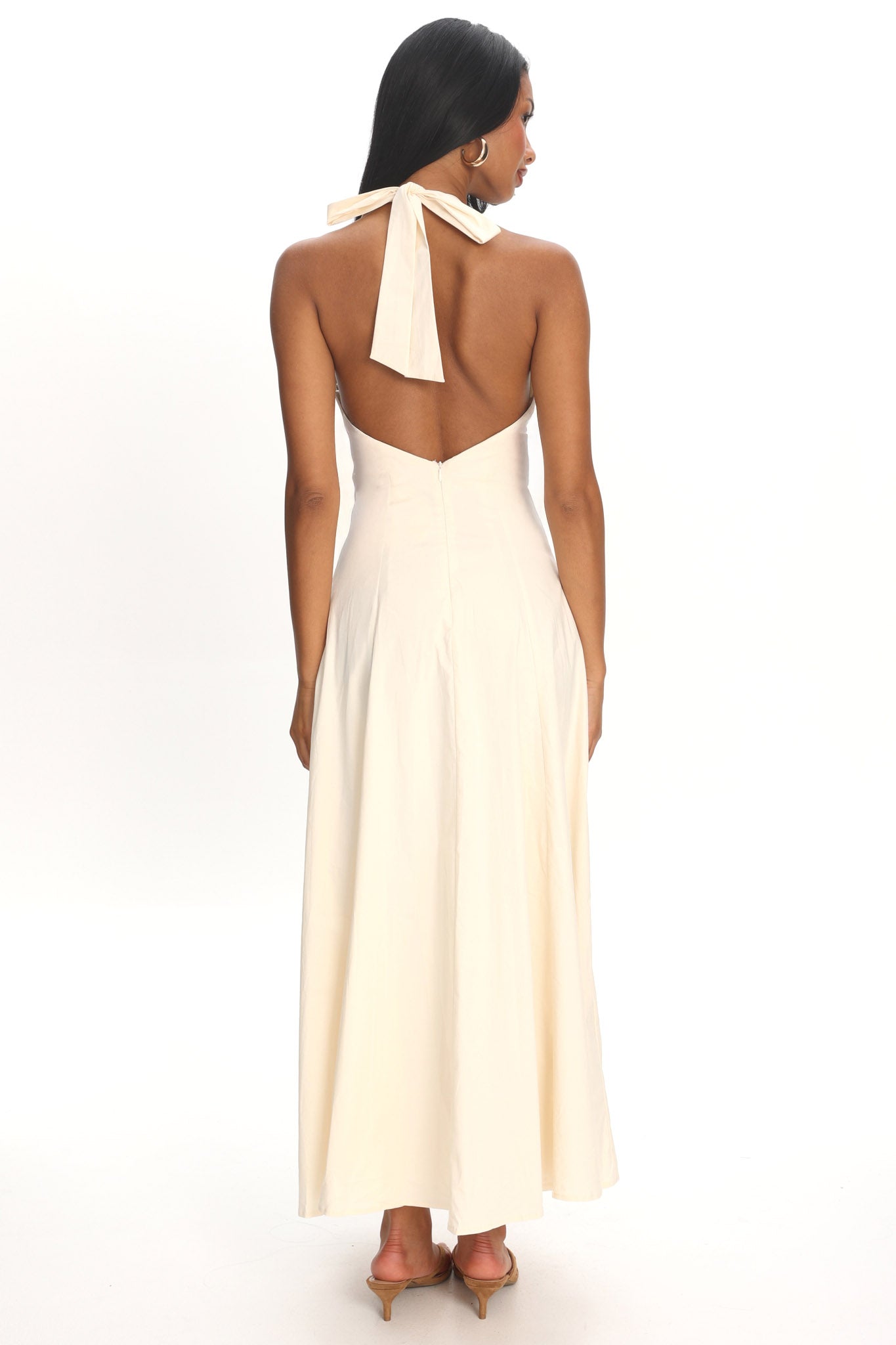 Brea Halterneck Midi Dress Vanilla by Selfie Leslie Australia