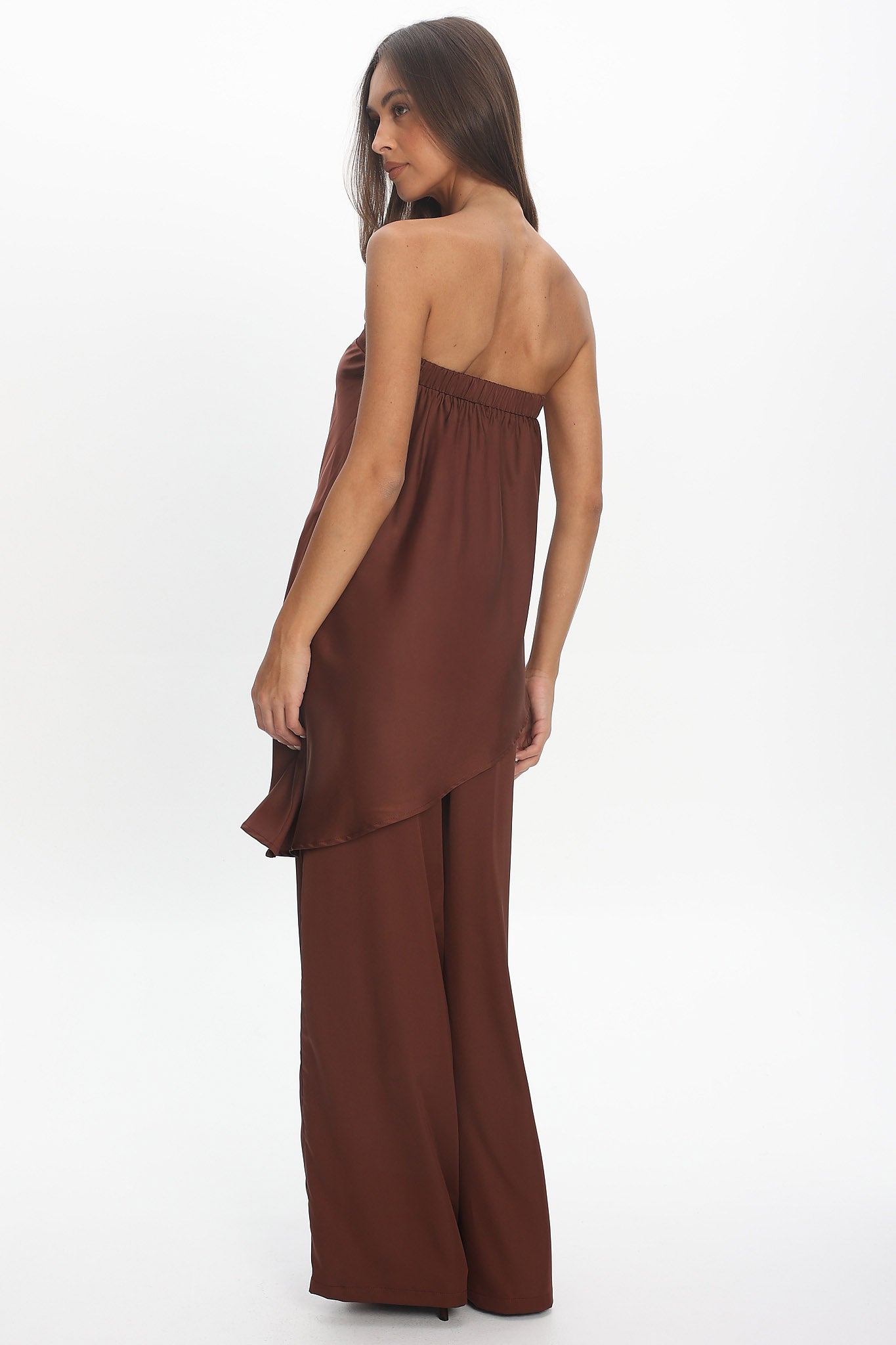 Danita Elastic Waist Pants Chocolate by Selfie Leslie Australia