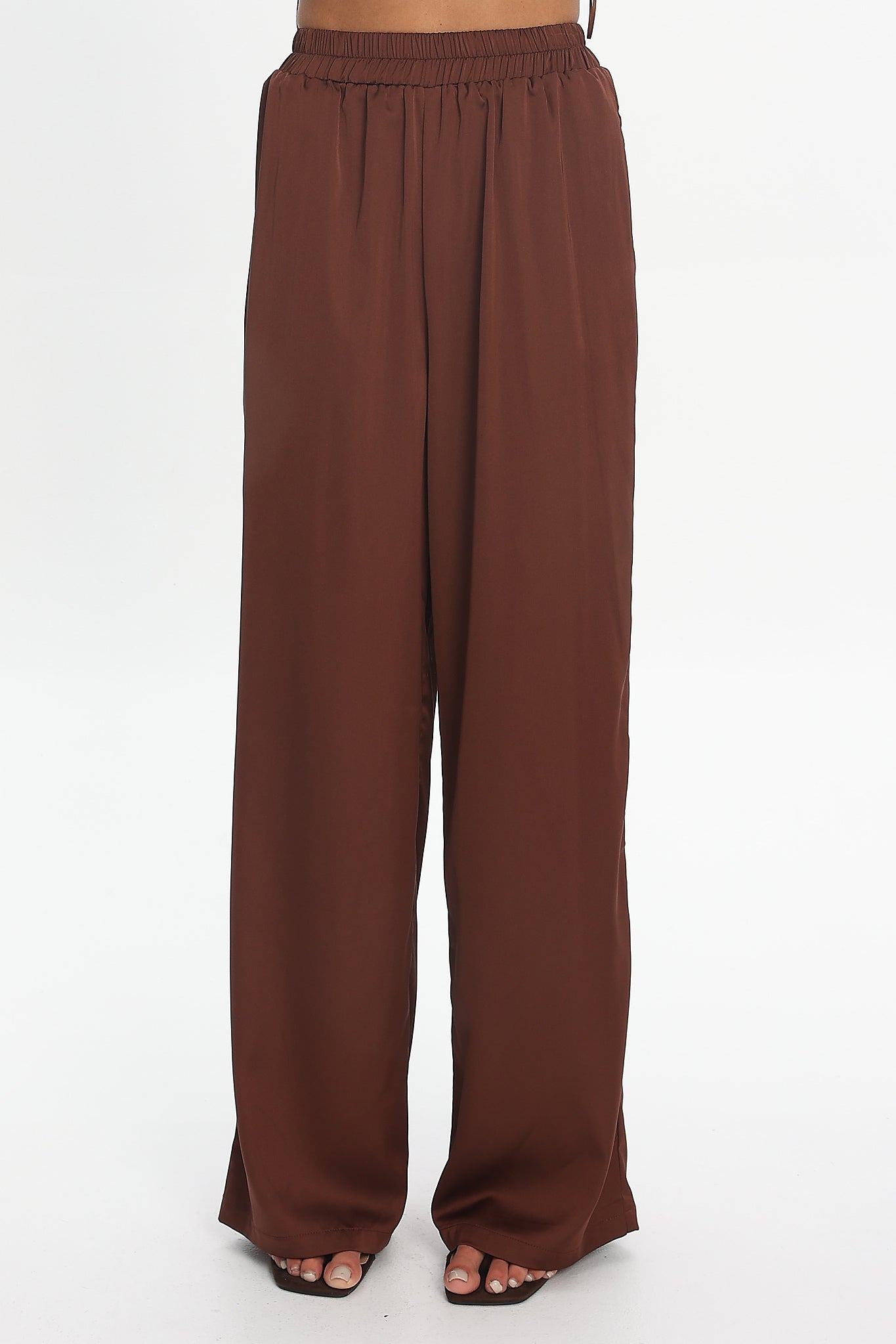 Danita Elastic Waist Pants Chocolate by Selfie Leslie Australia