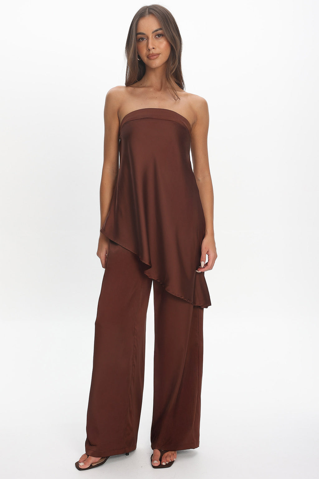 Danita Elastic Waist Pants Chocolate by Selfie Leslie Australia