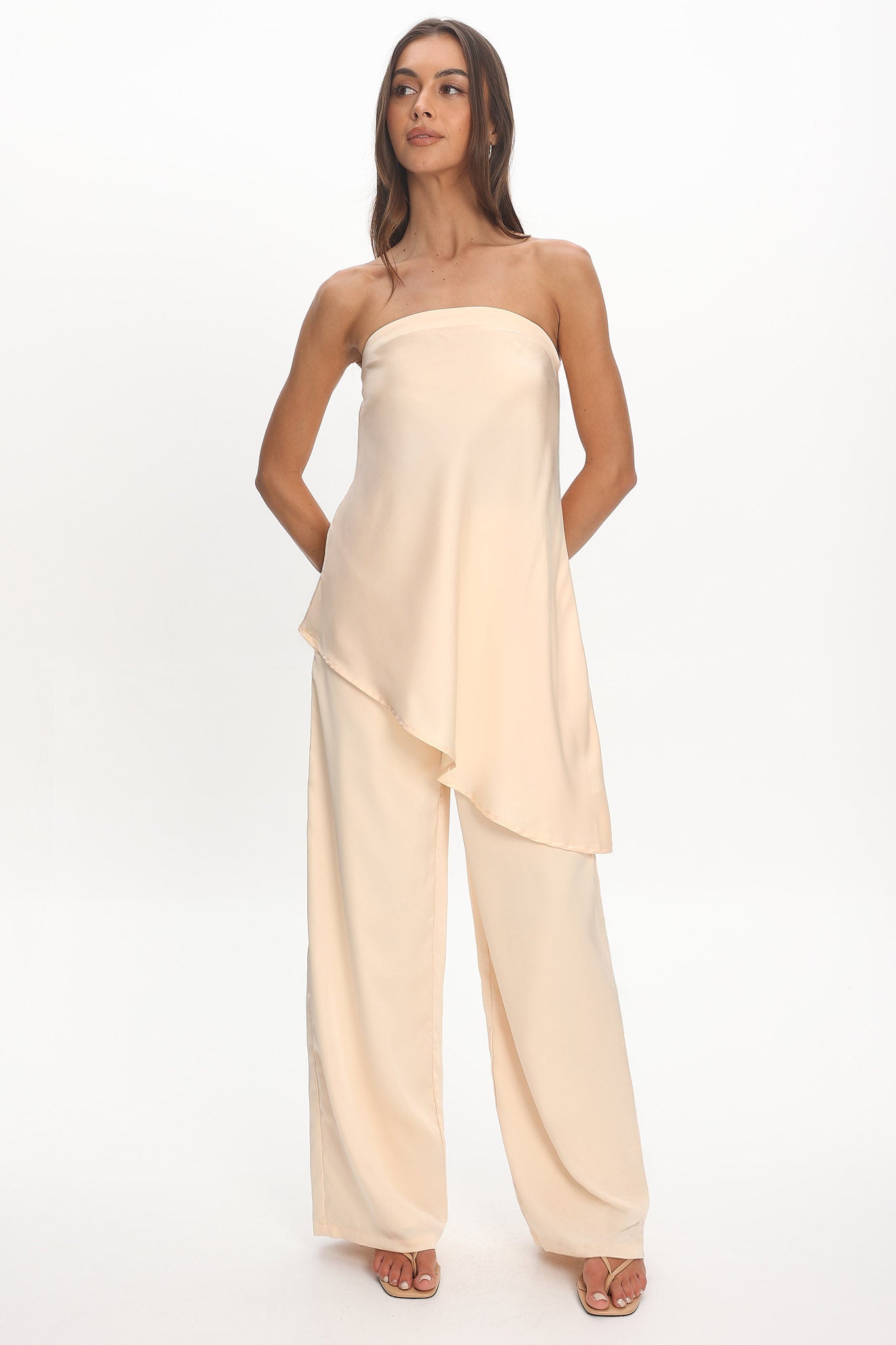 Danita Elastic Waist Pants Vanilla by Selfie Leslie Australia