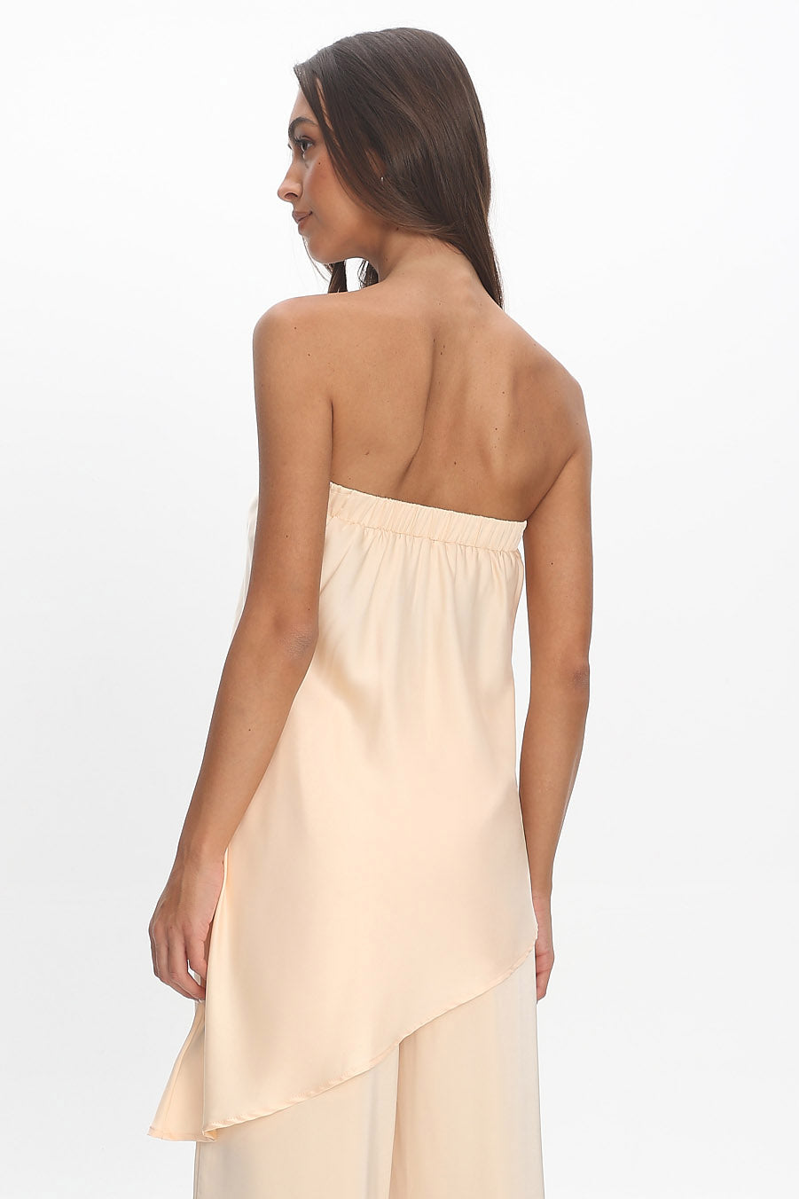 Danita Asymmetric Hem Strapless Top Vanilla by Selfie Leslie Australia