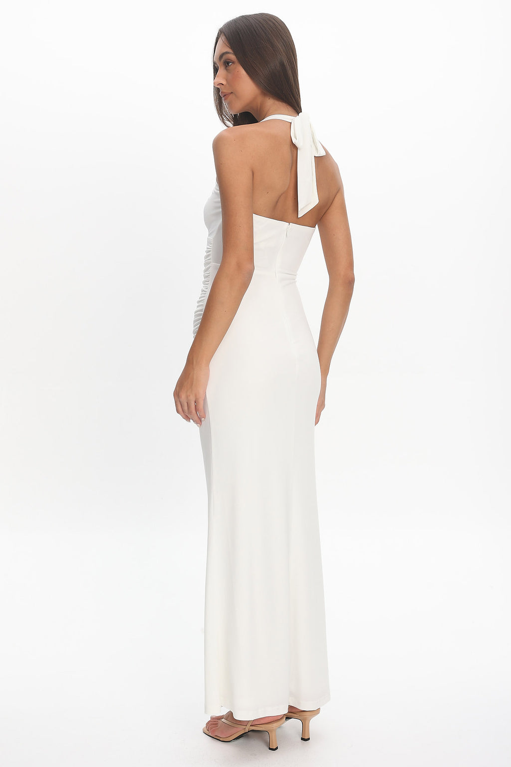 Opera Drape Bust Maxi Dress White by Selfie Leslie Australia