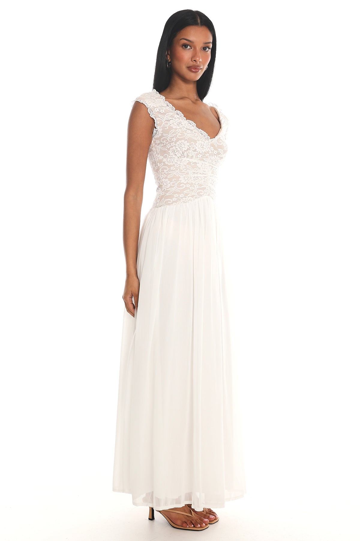 Korinna Lace Bodice Maxi Dress White by Selfie Leslie Australia