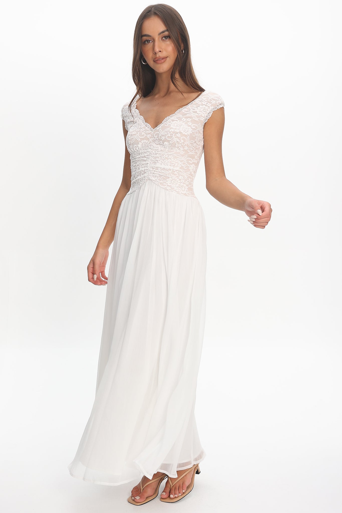 Korinna Lace Bodice Maxi Dress White by Selfie Leslie Australia