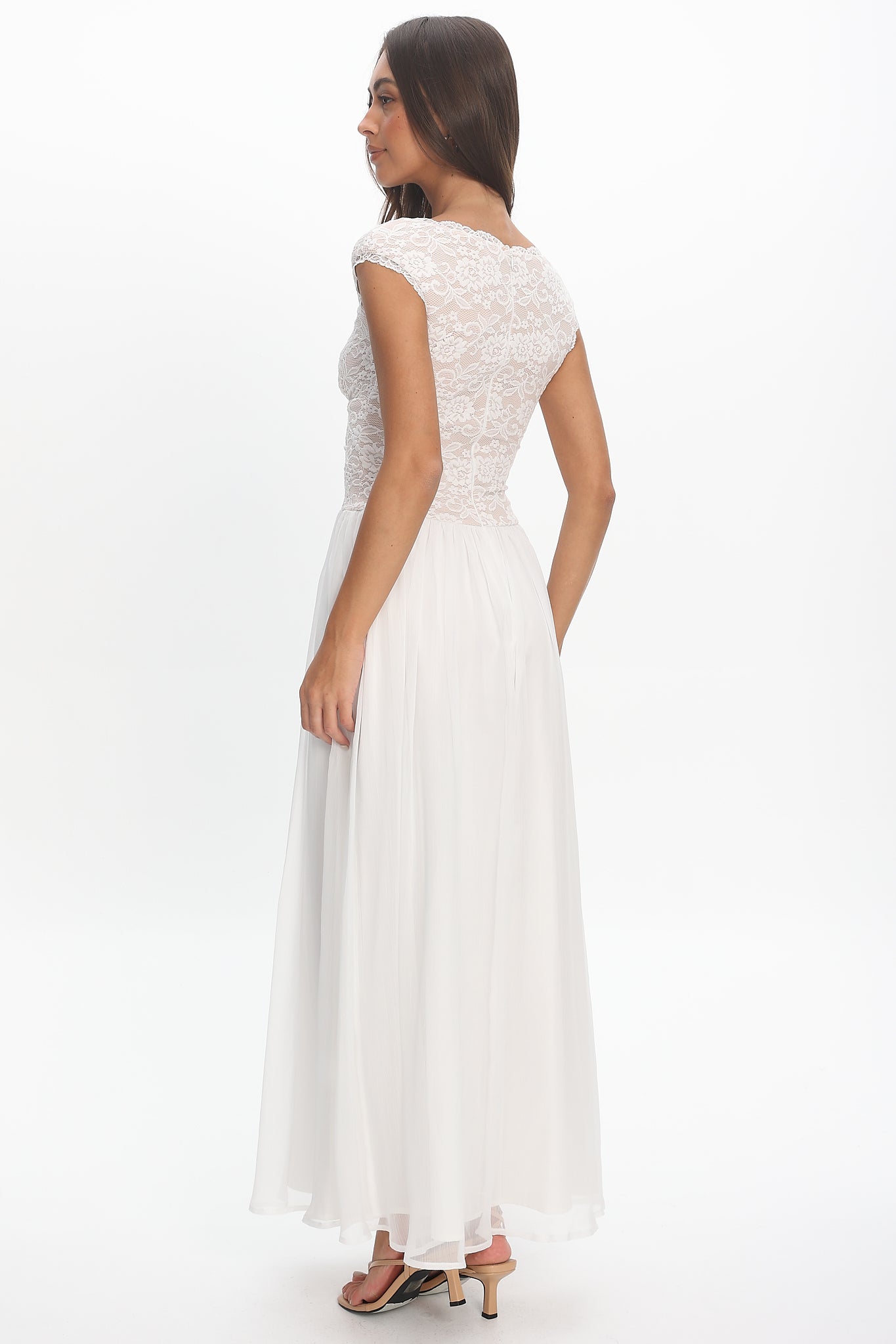 Korinna Lace Bodice Maxi Dress White by Selfie Leslie Australia
