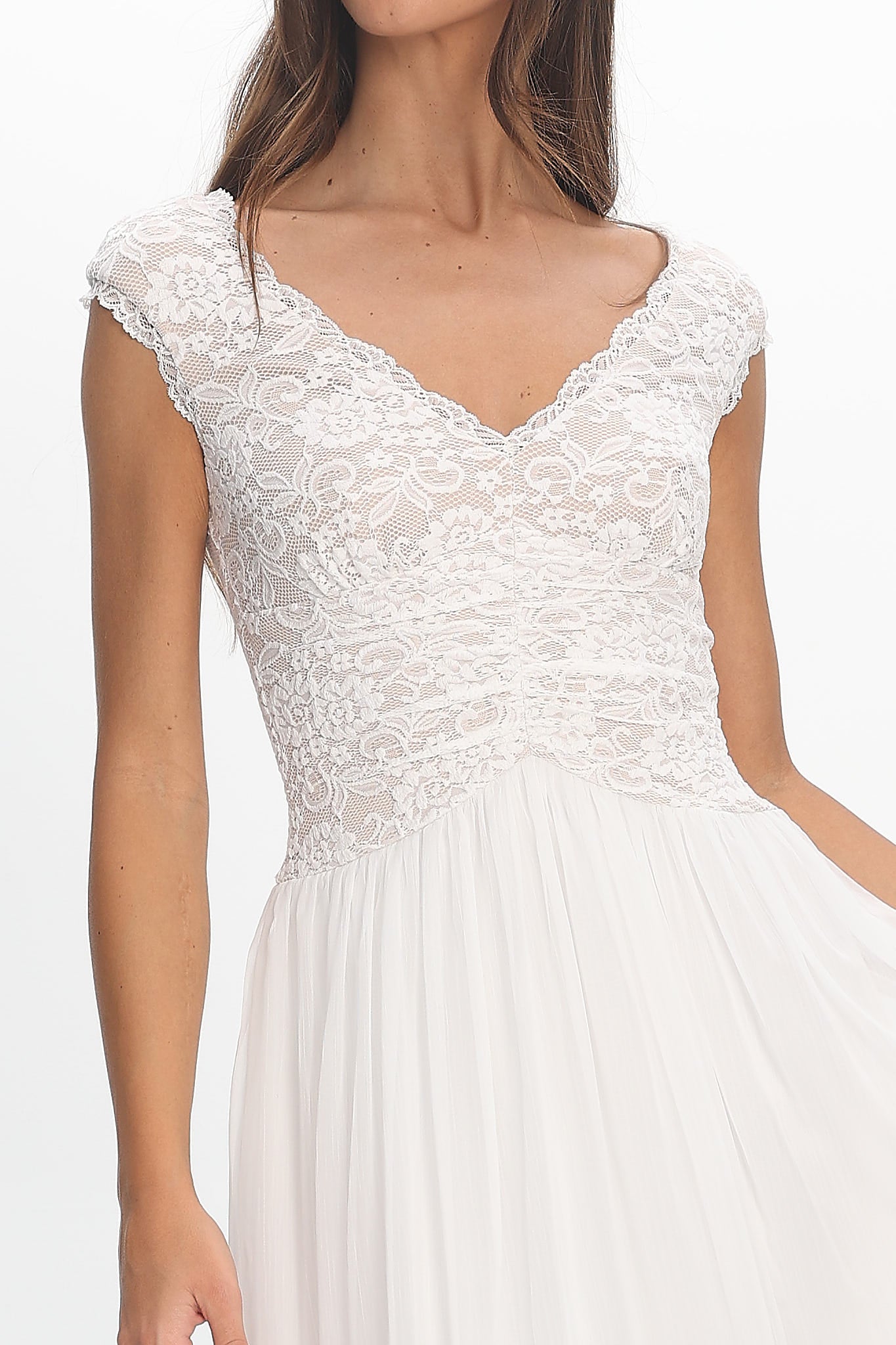Korinna Lace Bodice Maxi Dress White by Selfie Leslie Australia
