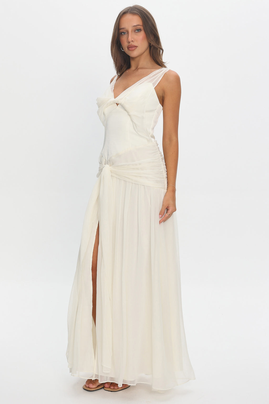 Izabelle Twist Accent Maxi Dress Pearl by Selfie Leslie Australia