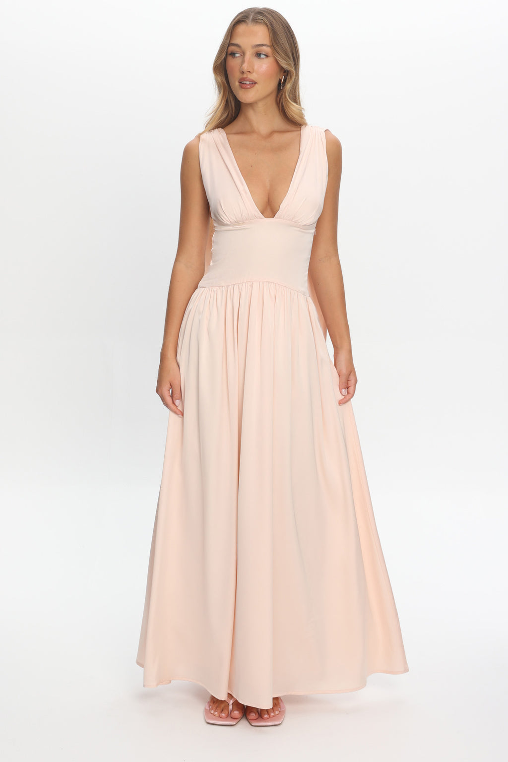 Lorienne Shoulder Sash Maxi Dress Pearl by Selfie Leslie Australia