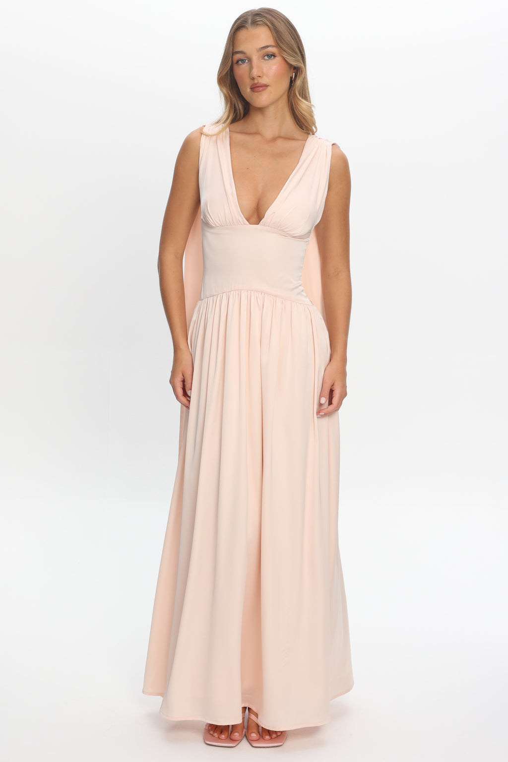 Lorienne Shoulder Sash Maxi Dress Pearl by Selfie Leslie Australia