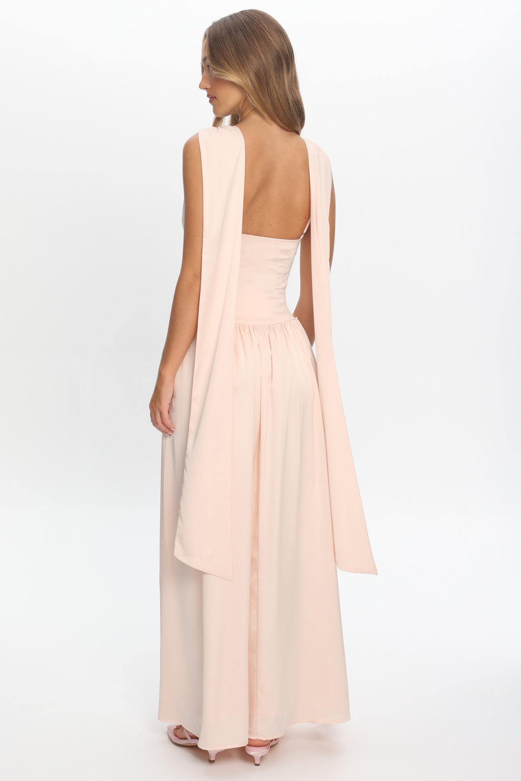 Lorienne Shoulder Sash Maxi Dress Pearl by Selfie Leslie Australia