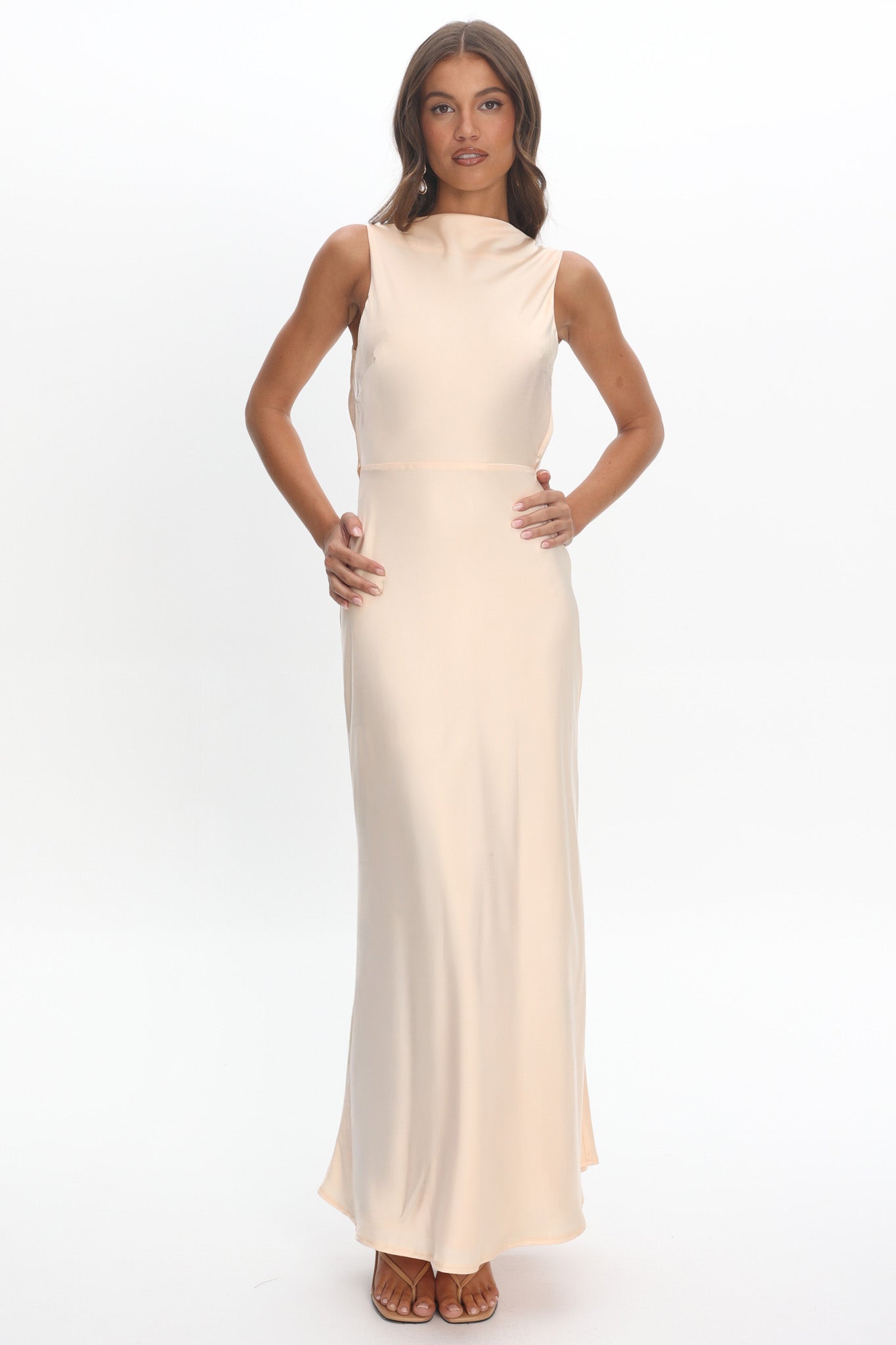 Effie Cowl Back Maxi Dress Cream by Selfie Leslie Australia