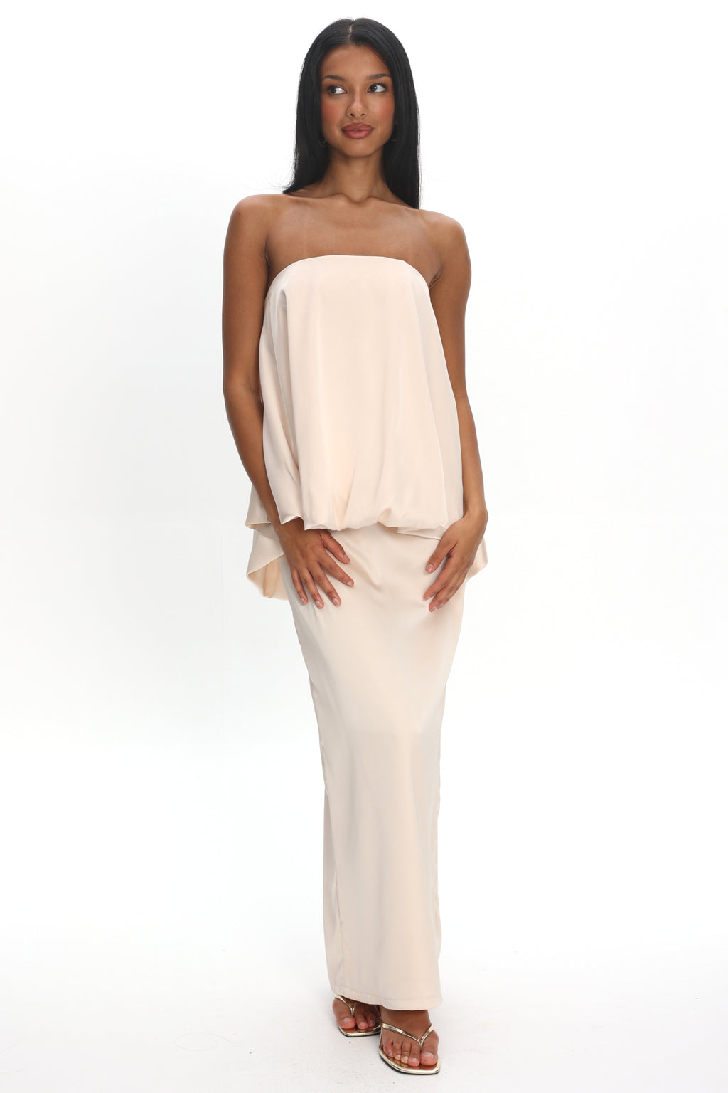 Kellaan Balloon Top Maxi Dress Oyster by Selfie Leslie Australia