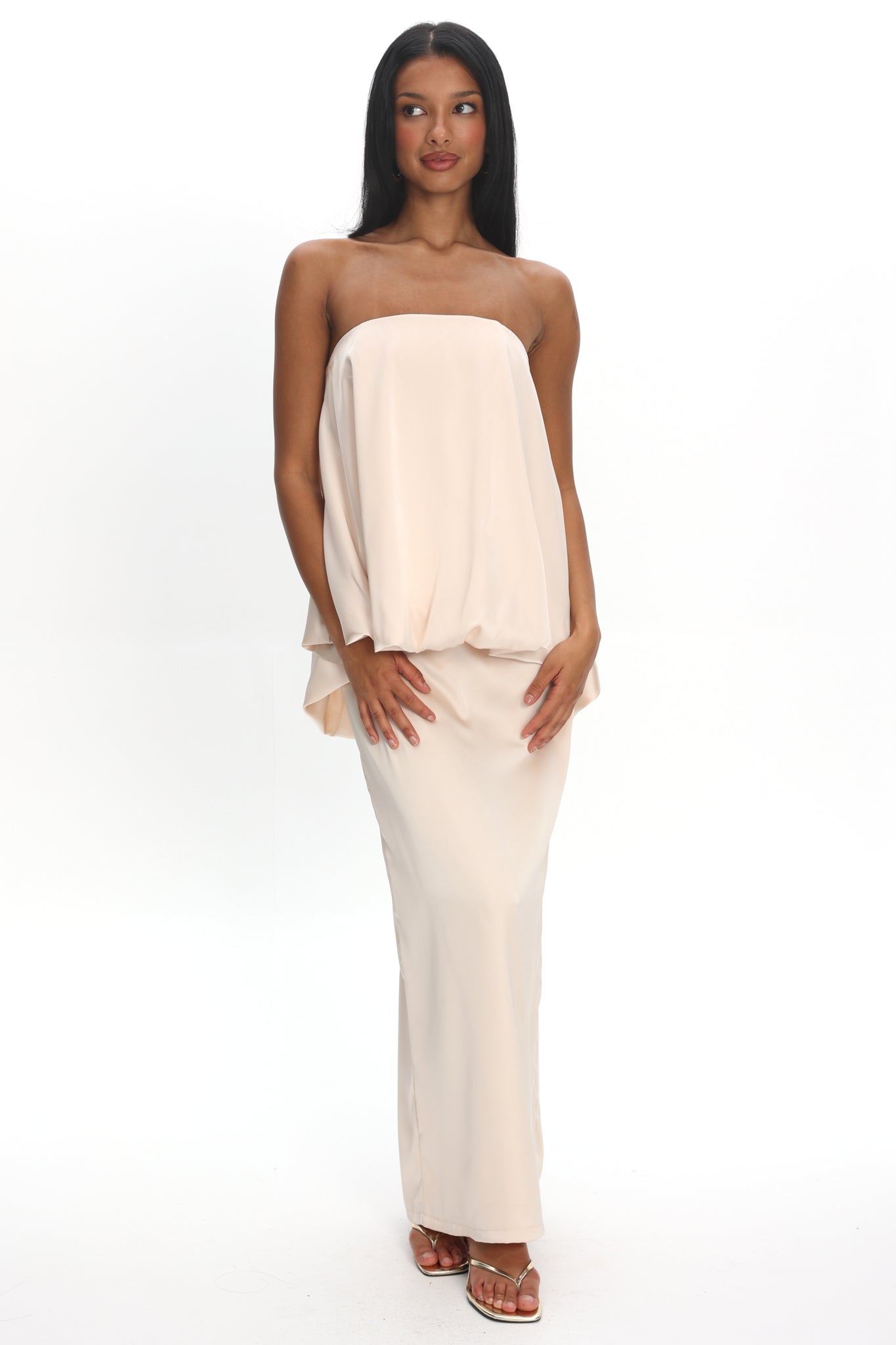 Kellaan Balloon Top Maxi Dress Oyster by Selfie Leslie Australia