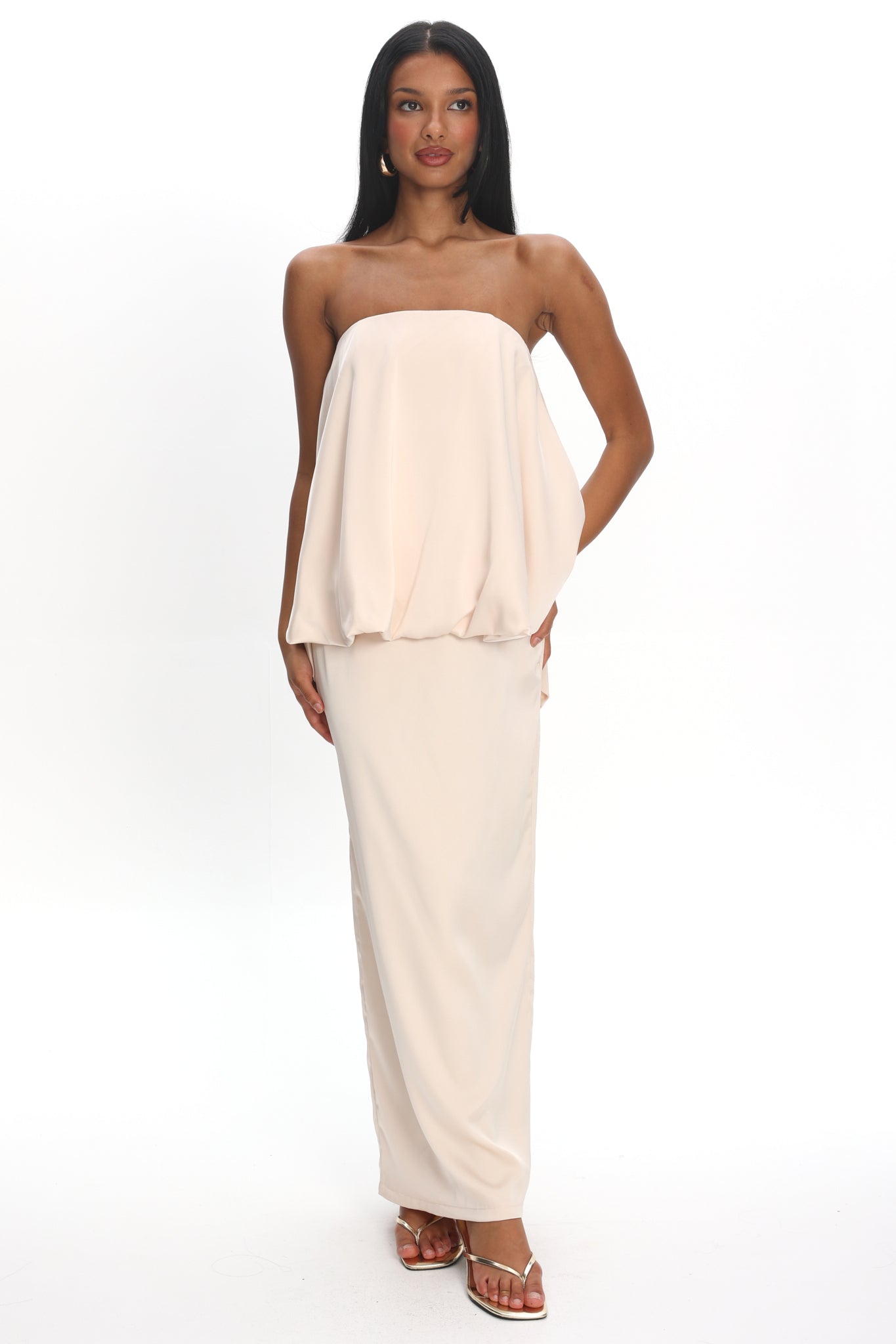 Kellaan Balloon Top Maxi Dress Oyster by Selfie Leslie Australia