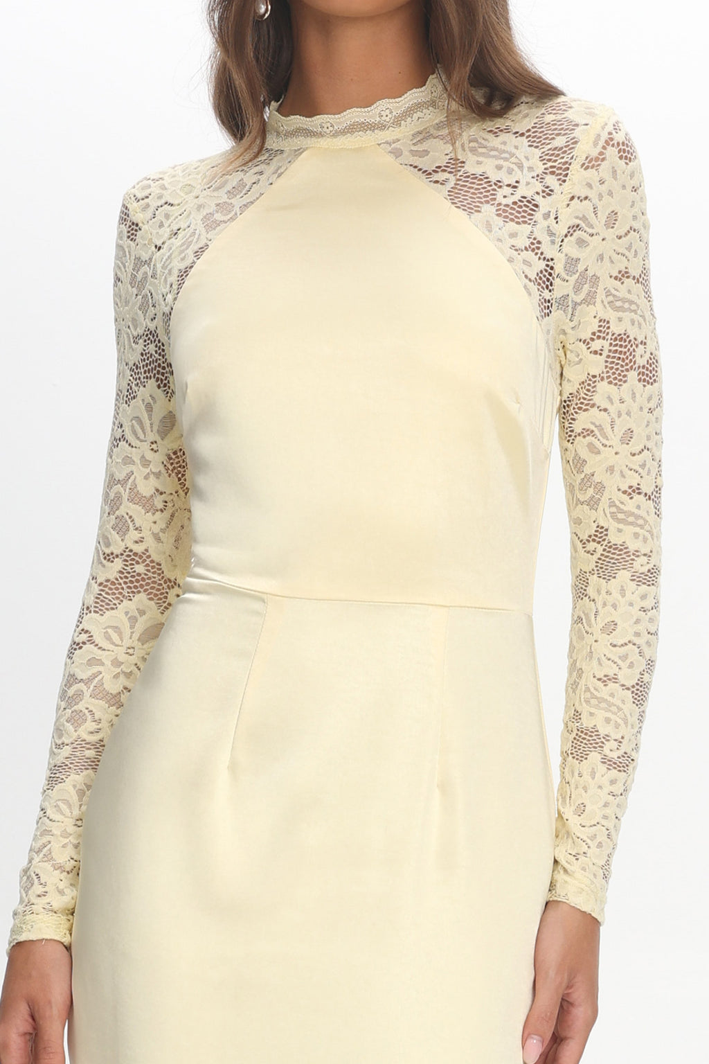 Lucha Lace Sleeve Maxi Dress Butter by Selfie Leslie Australia