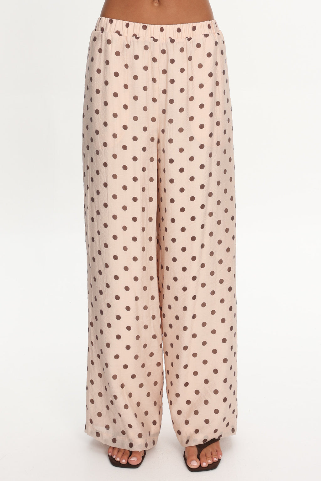 Anessa Straight Leg Pants Polka Dot Cream by Selfie Leslie Australia
