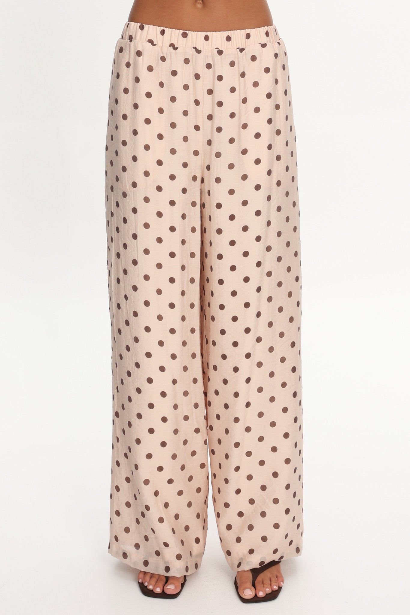 Anessa Straight Leg Pants Polka Dot Cream by Selfie Leslie Australia