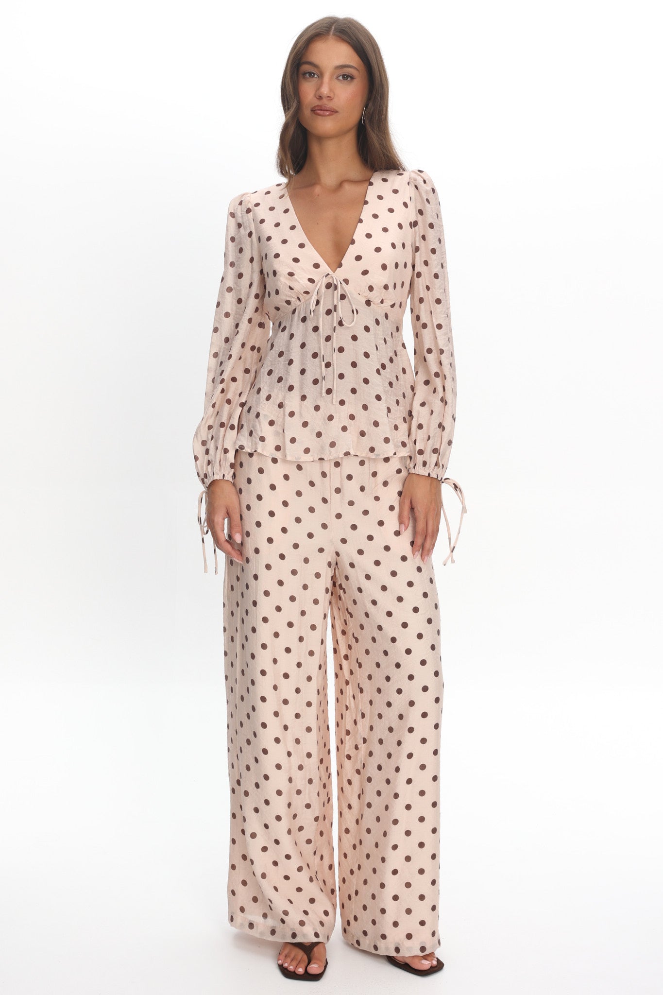 Anessa Balloon Sleeve Top Polka Dot Cream by Selfie Leslie Australia
