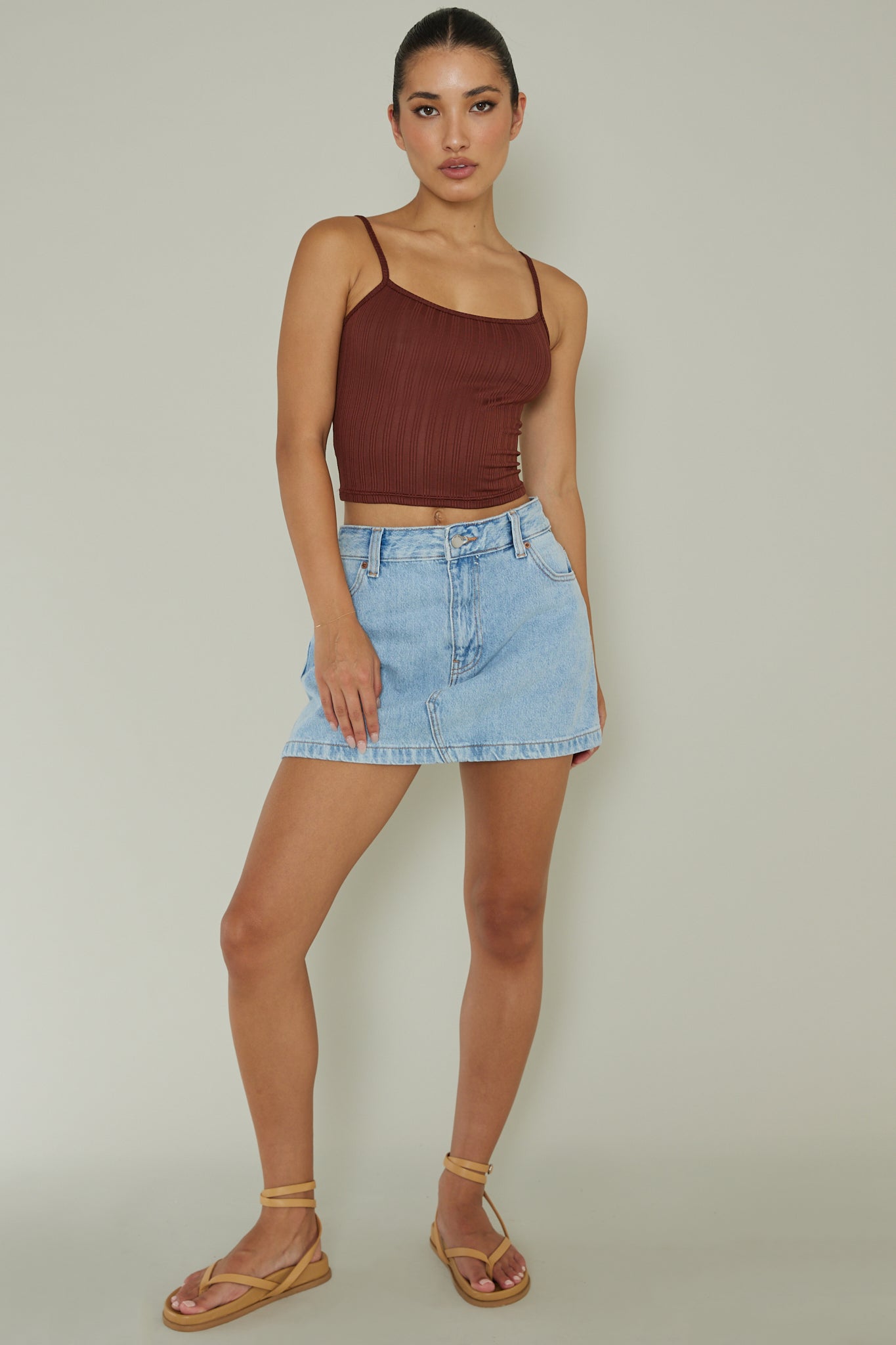 Sold Out Ribbed Cami Top Chocolate by Selfie Leslie Australia