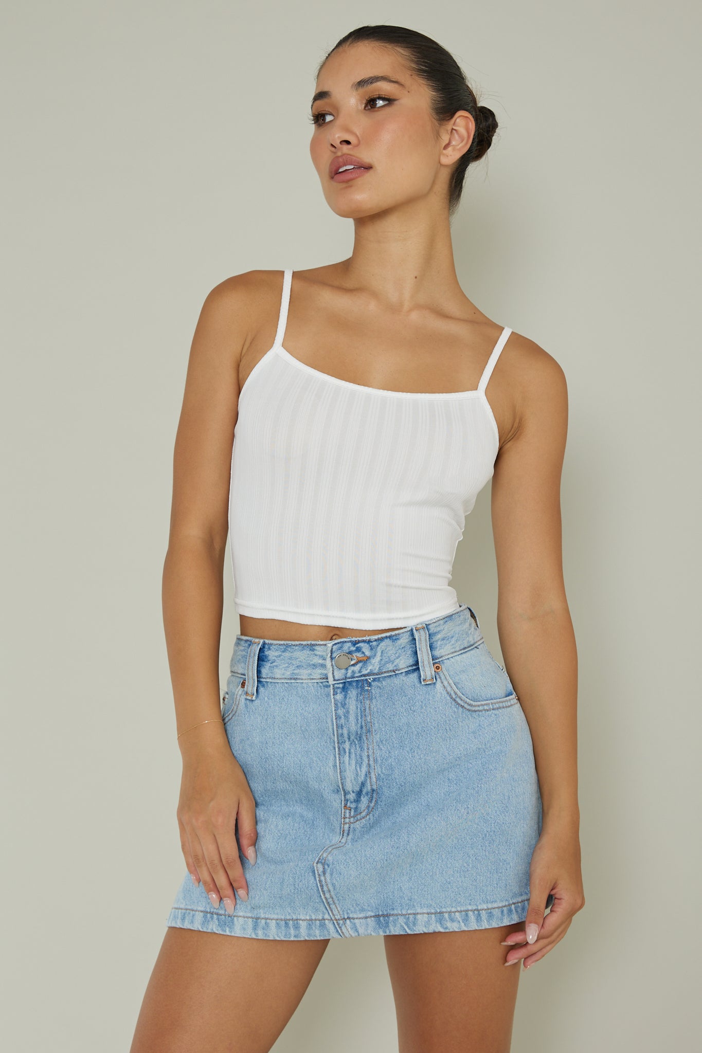 Sold Out Ribbed Cami Top White by Selfie Leslie Australia