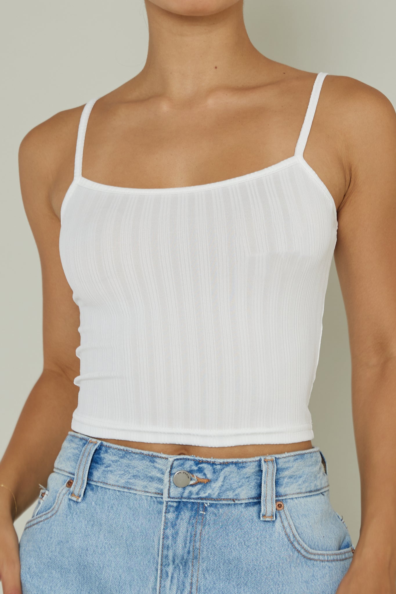 Sold Out Ribbed Cami Top White by Selfie Leslie Australia
